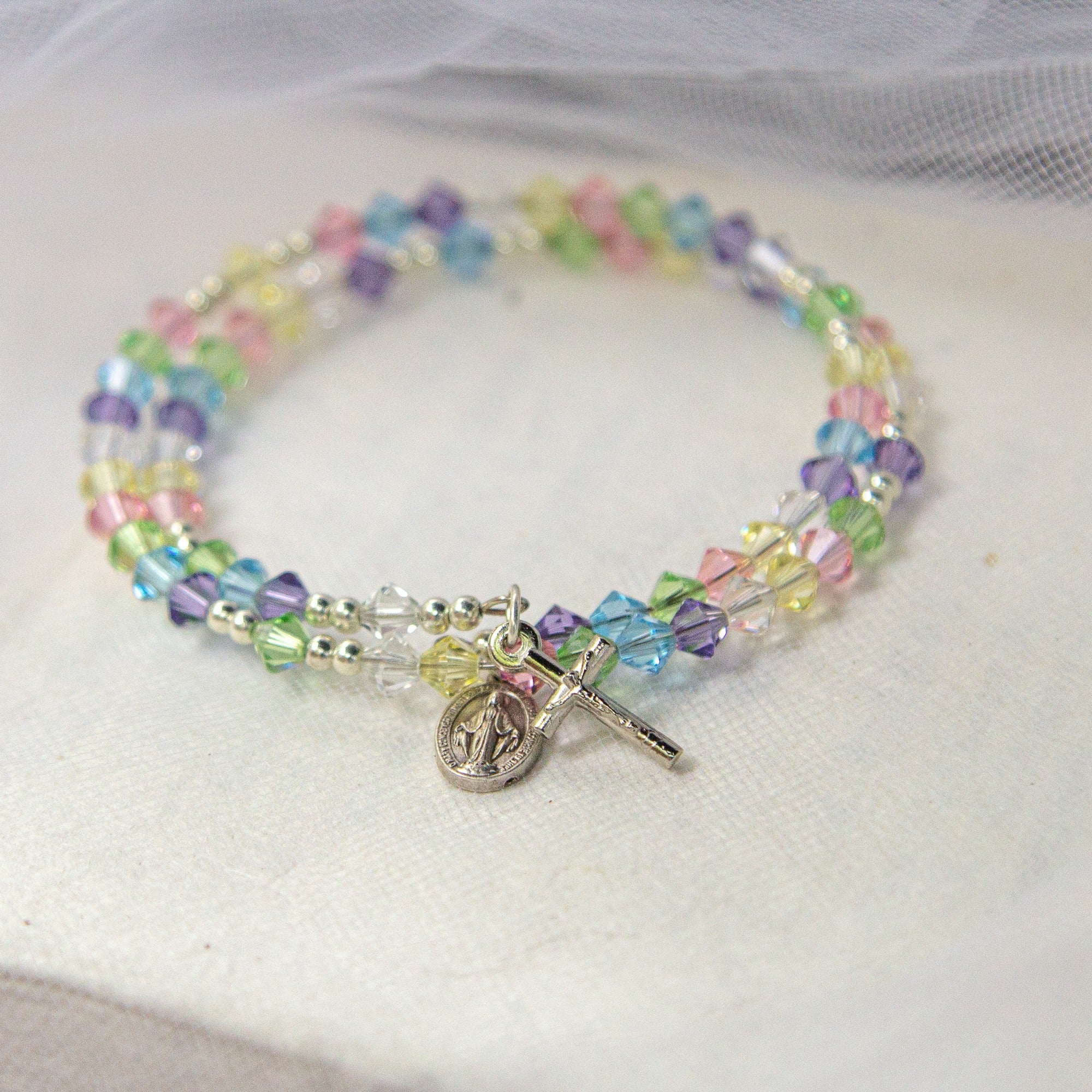 Swarovksi Muliticolored Rosary Wrap Bracelet - Image 3