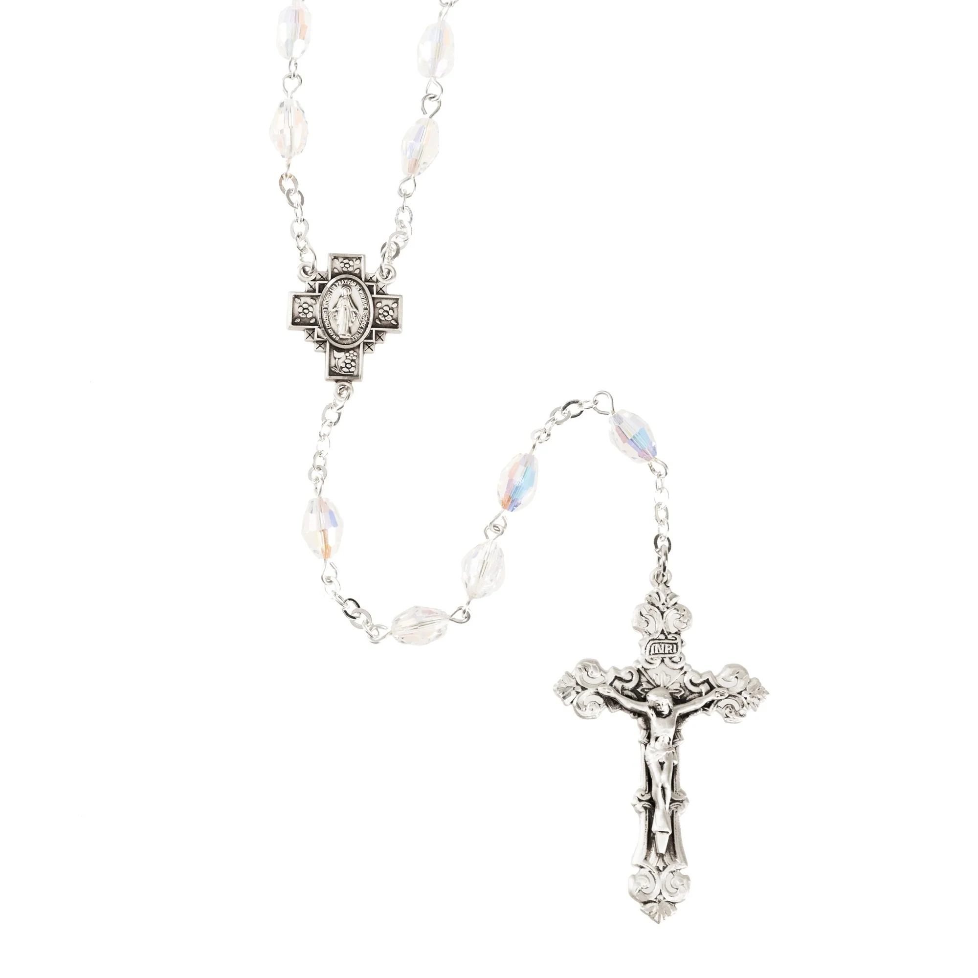Swarovski Clear Oval Crystal and Sterling Silver Rosary - Image 2