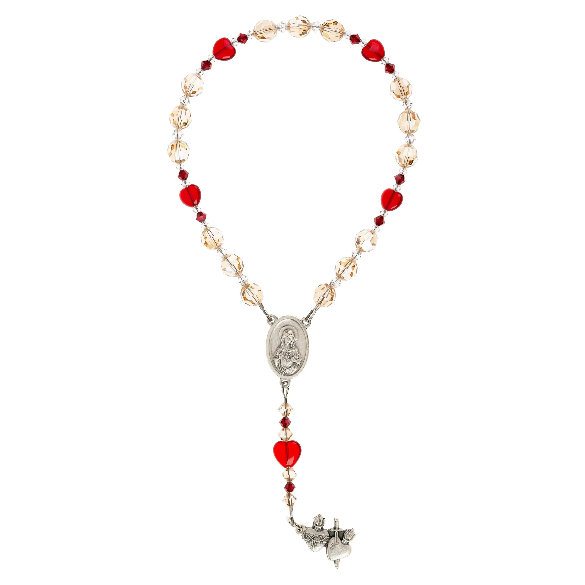 Swarovski Crystal Sacred & Immaculate Heart Chaplet - Image 3