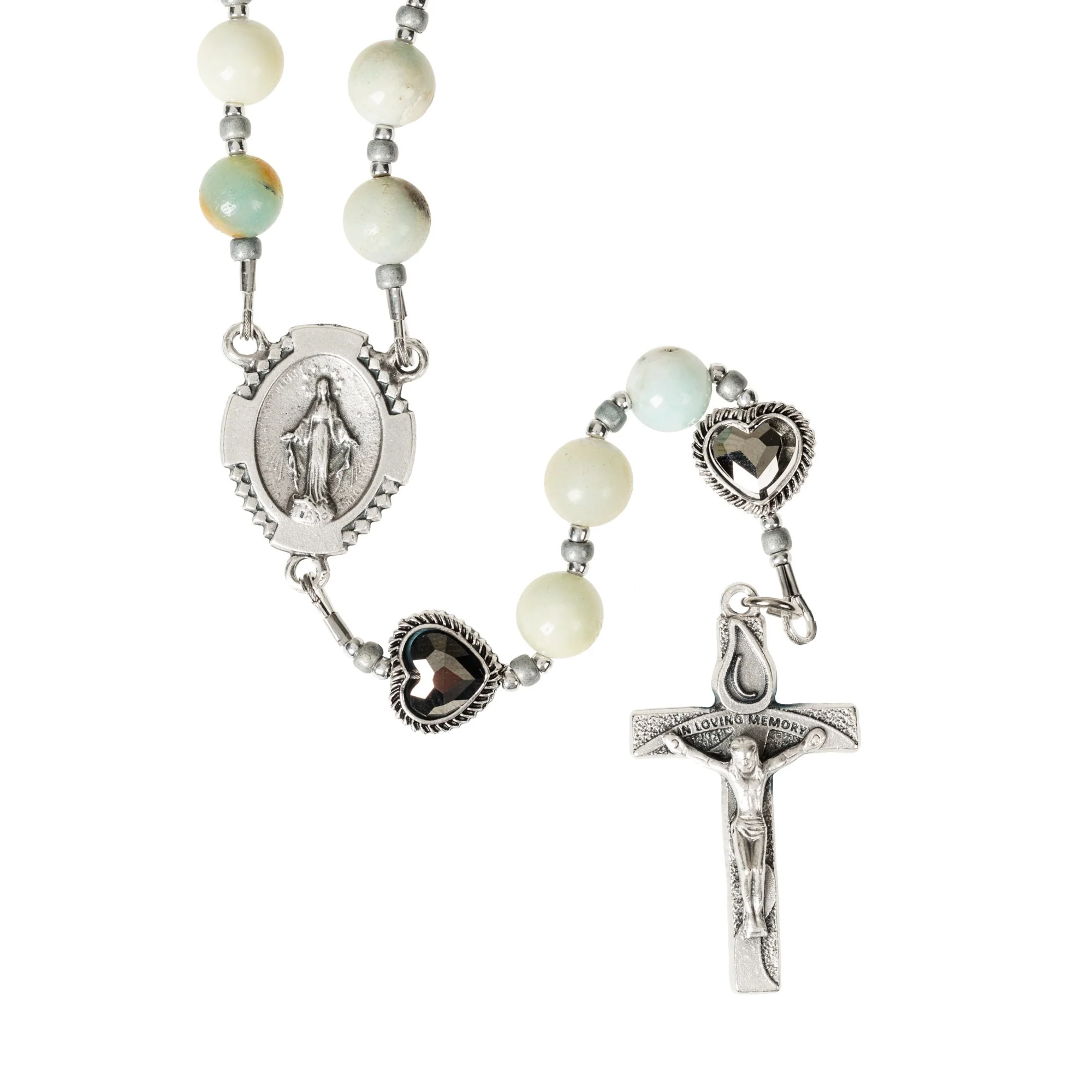 Swarovski Heart Memorial Rosary - Image 2