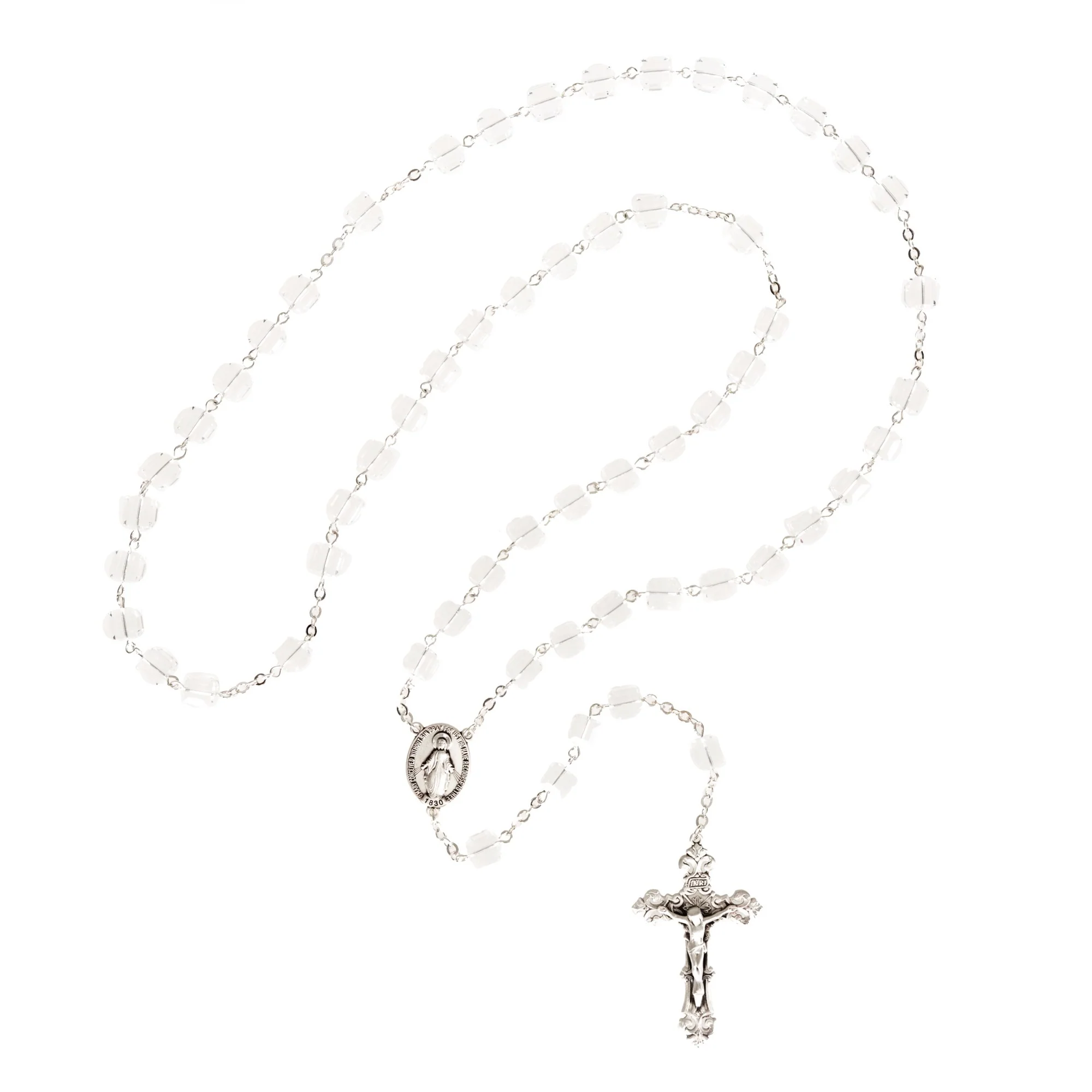 Swarovski Iridescent Cube and Sterling Rosary - Image 2