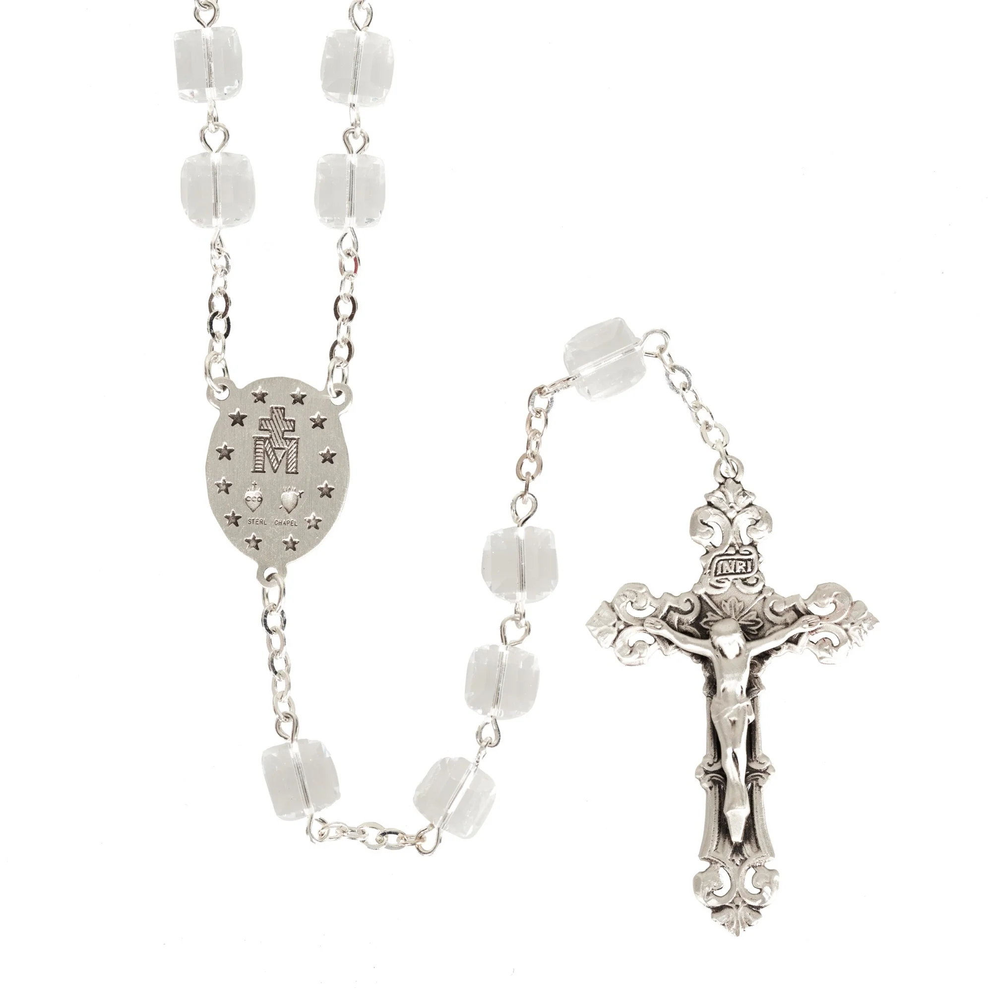 Swarovski Iridescent Cube and Sterling Rosary - Image 3