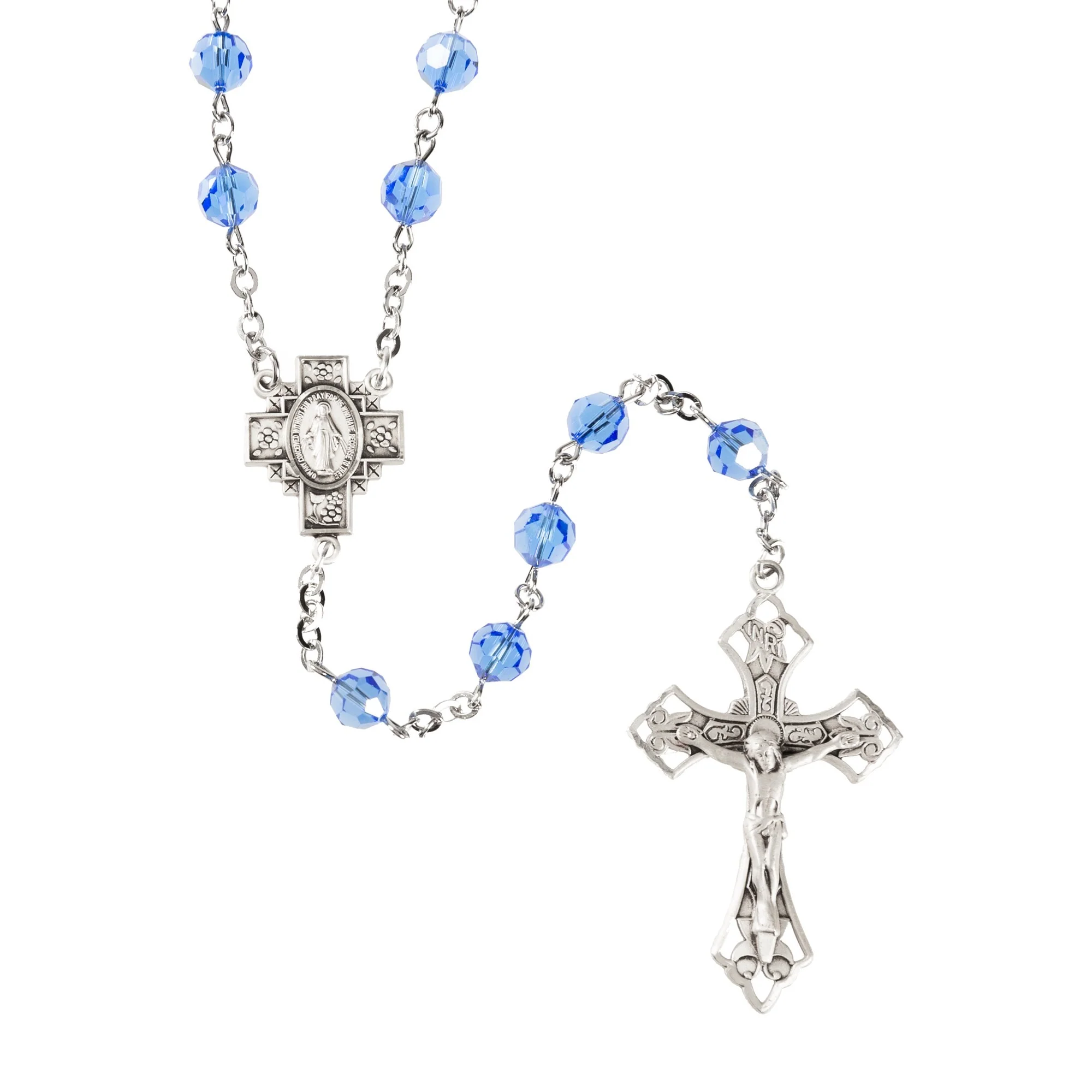 Swarovski Sapphire and Sterling Silver Rosary - Image 2