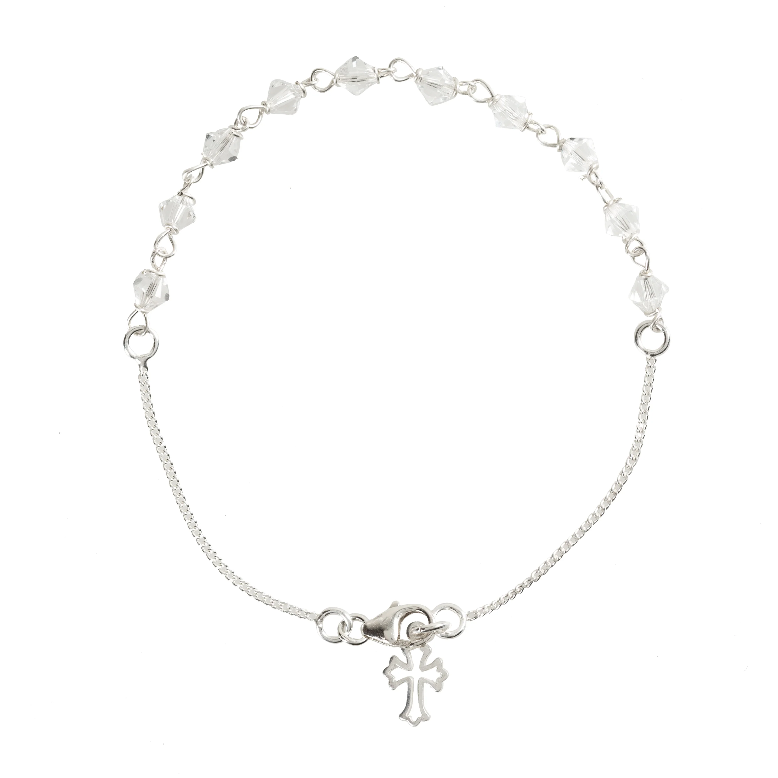 Swarovski Sterling and Clear Crystal Rosary Bracelet - Image 3