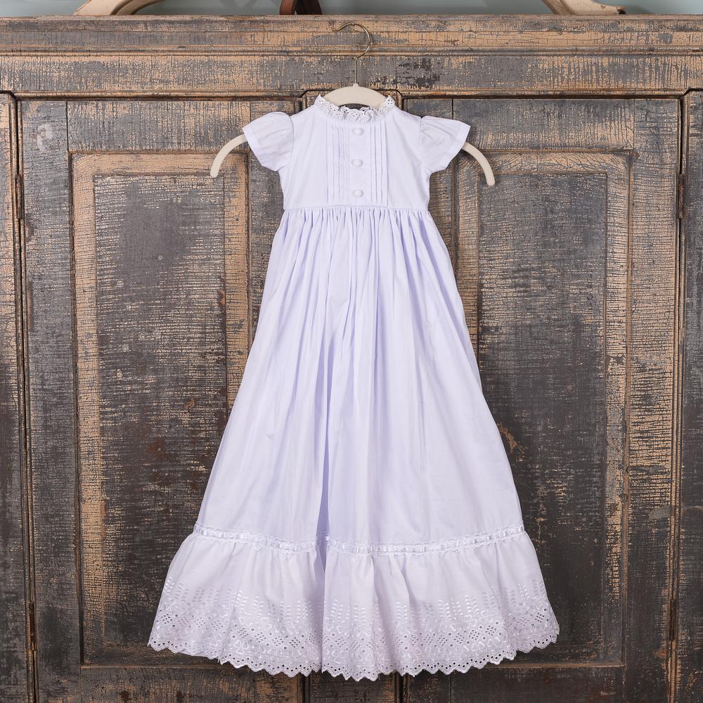 Tailored Ribbing Heirloom Handsewn Baptismal Gown Set - Multiple Sizes