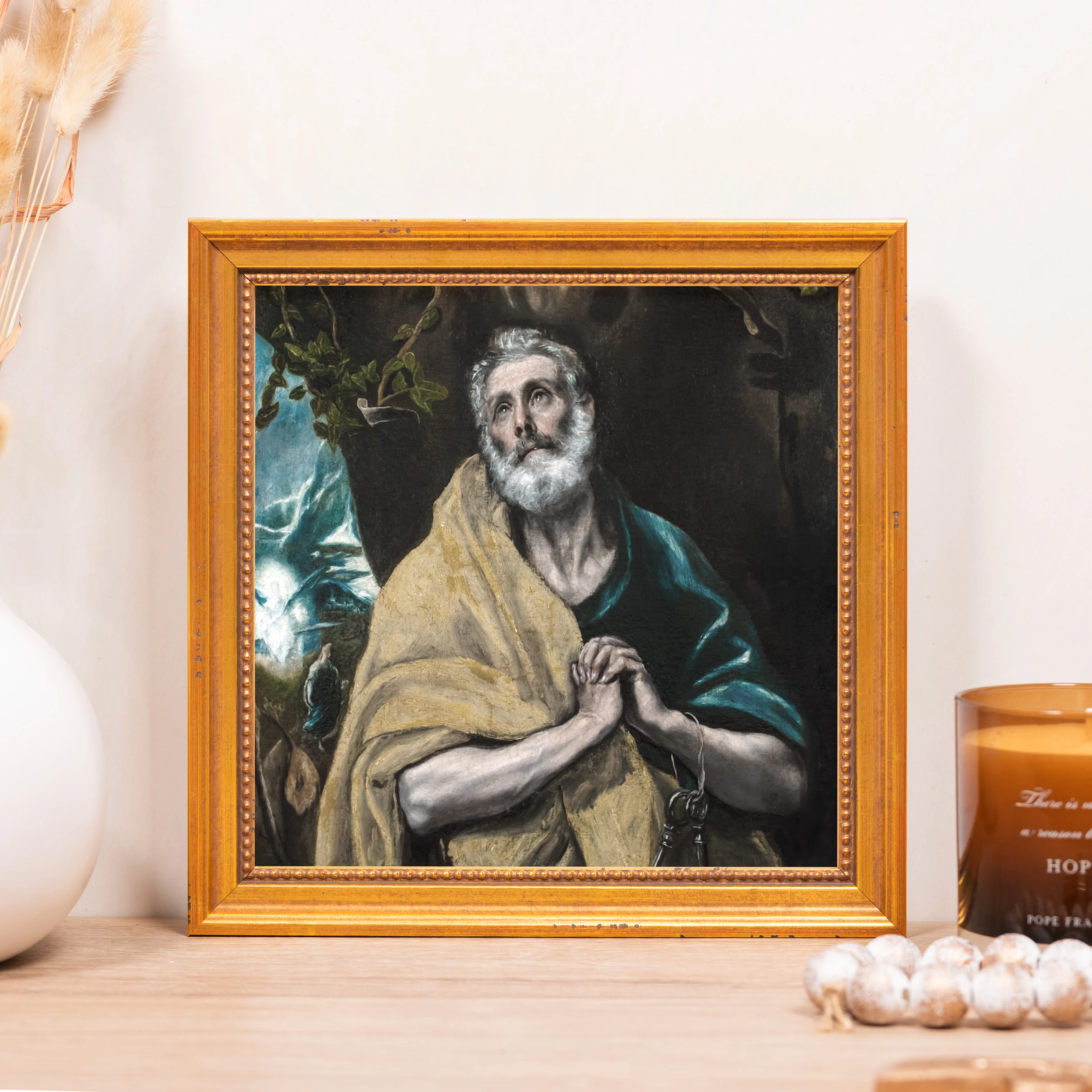 Tears of St Peter Framed Canvas - Sacred Mini Collection - Image 4