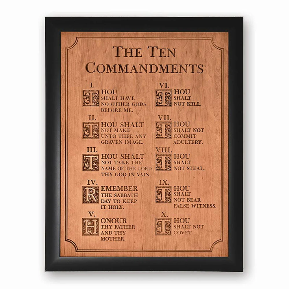 Ten Commandments Ornate Carved Wall Art (XL) - Image 2