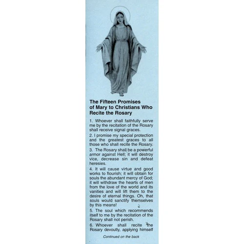 The 15 Promises of Mary Prayercard - Pack of 100