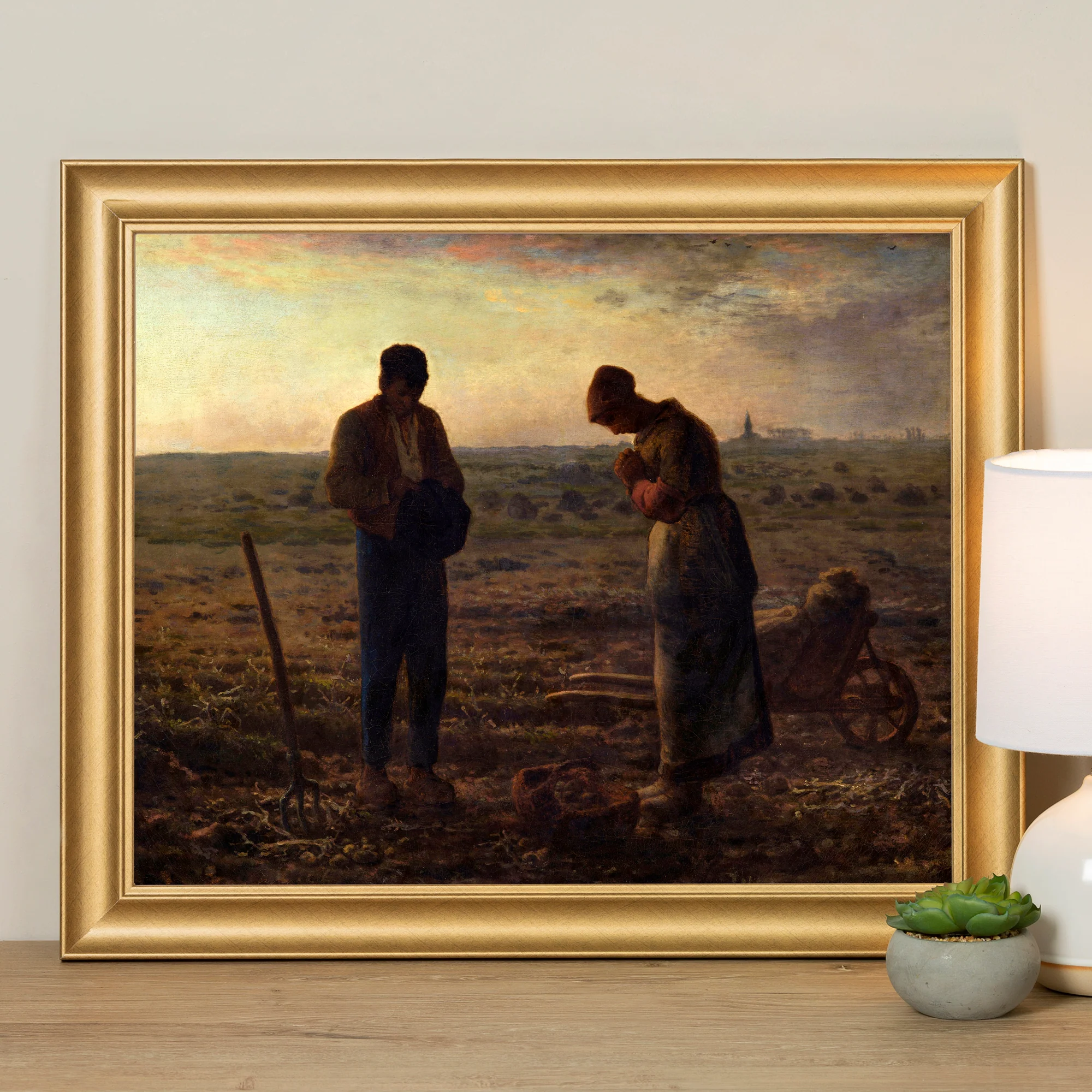 The Angelus Antique Gold Framed Print - Multiple Sizes