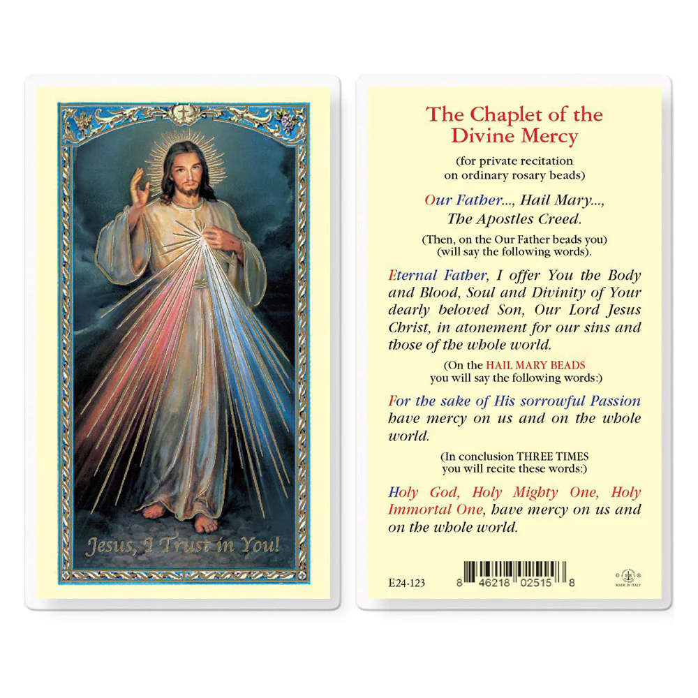 The Chaplet of the Divine Mercy Prayer Card - Image 2