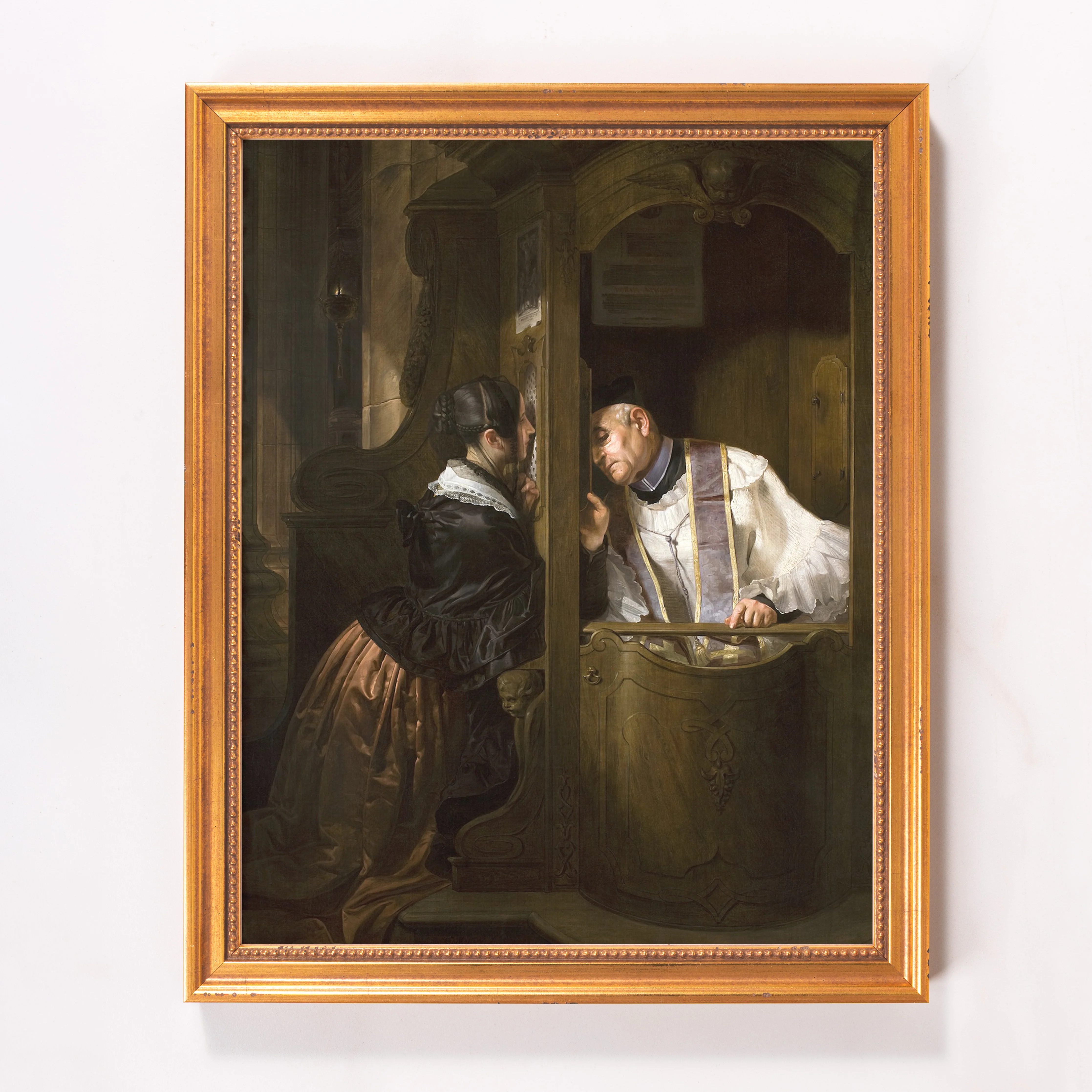 The Confession Framed Canvas - Sacred Classics Collection