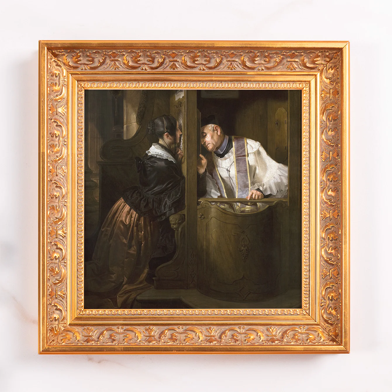 The Confession Framed Canvas - Sacred Mini Collection - Image 2