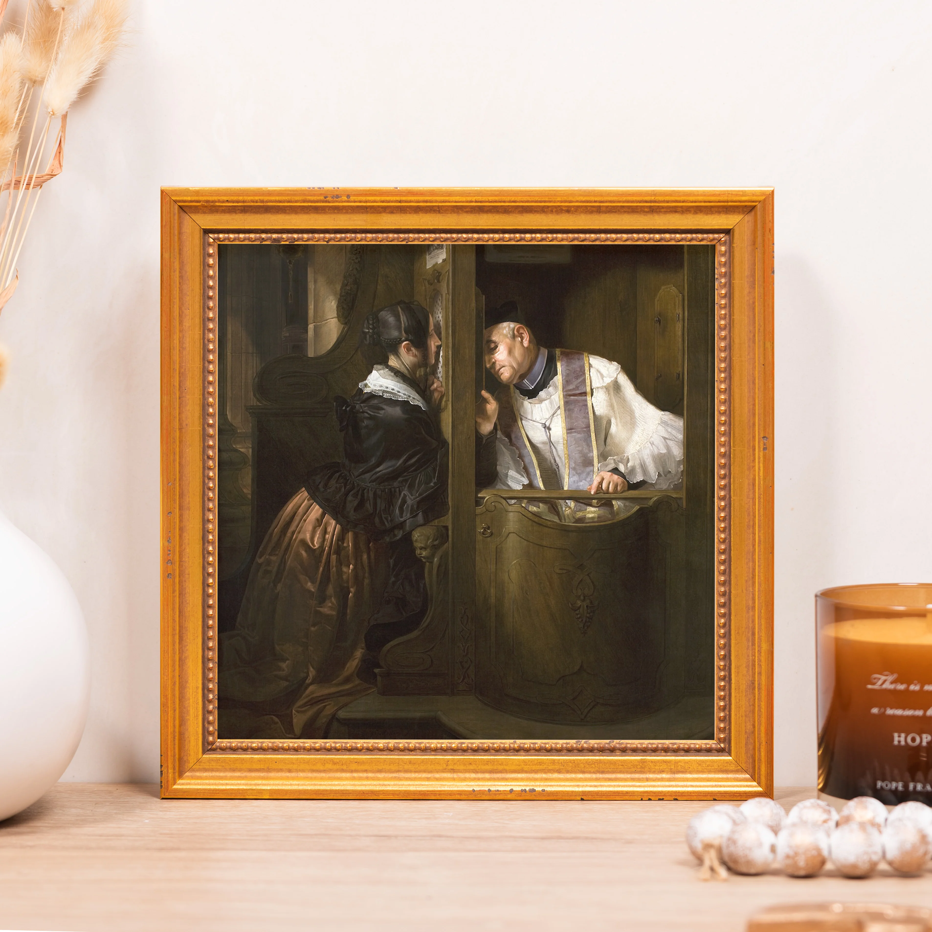 The Confession Framed Canvas - Sacred Mini Collection - Image 5