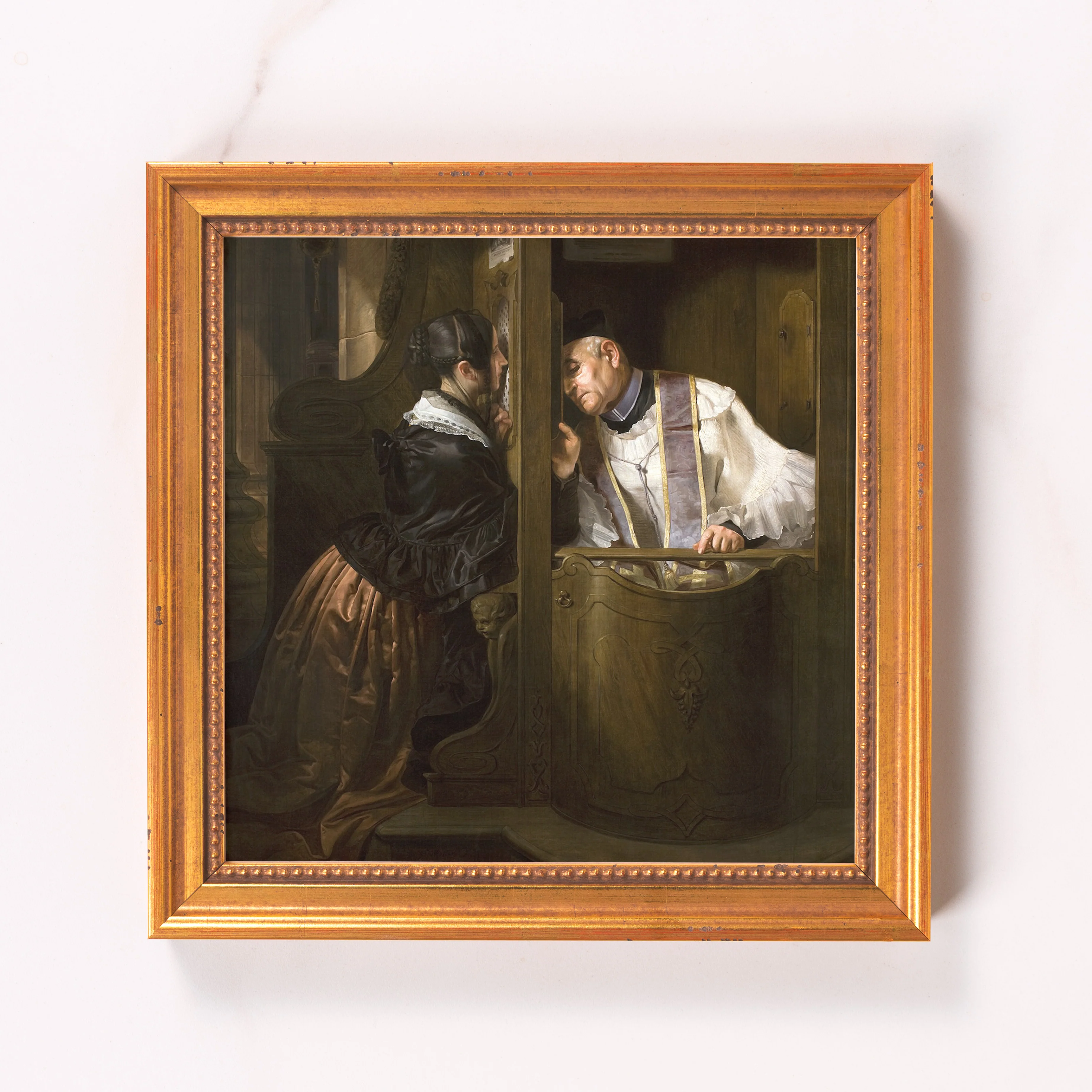 The Confession Framed Canvas - Sacred Mini Collection - Image 6