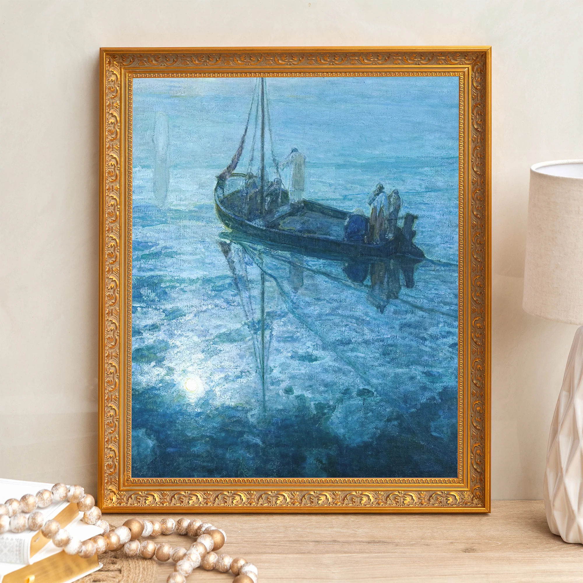The Disciples See Christ Walking on Water Framed Canvas - Sacred Signature Collection
