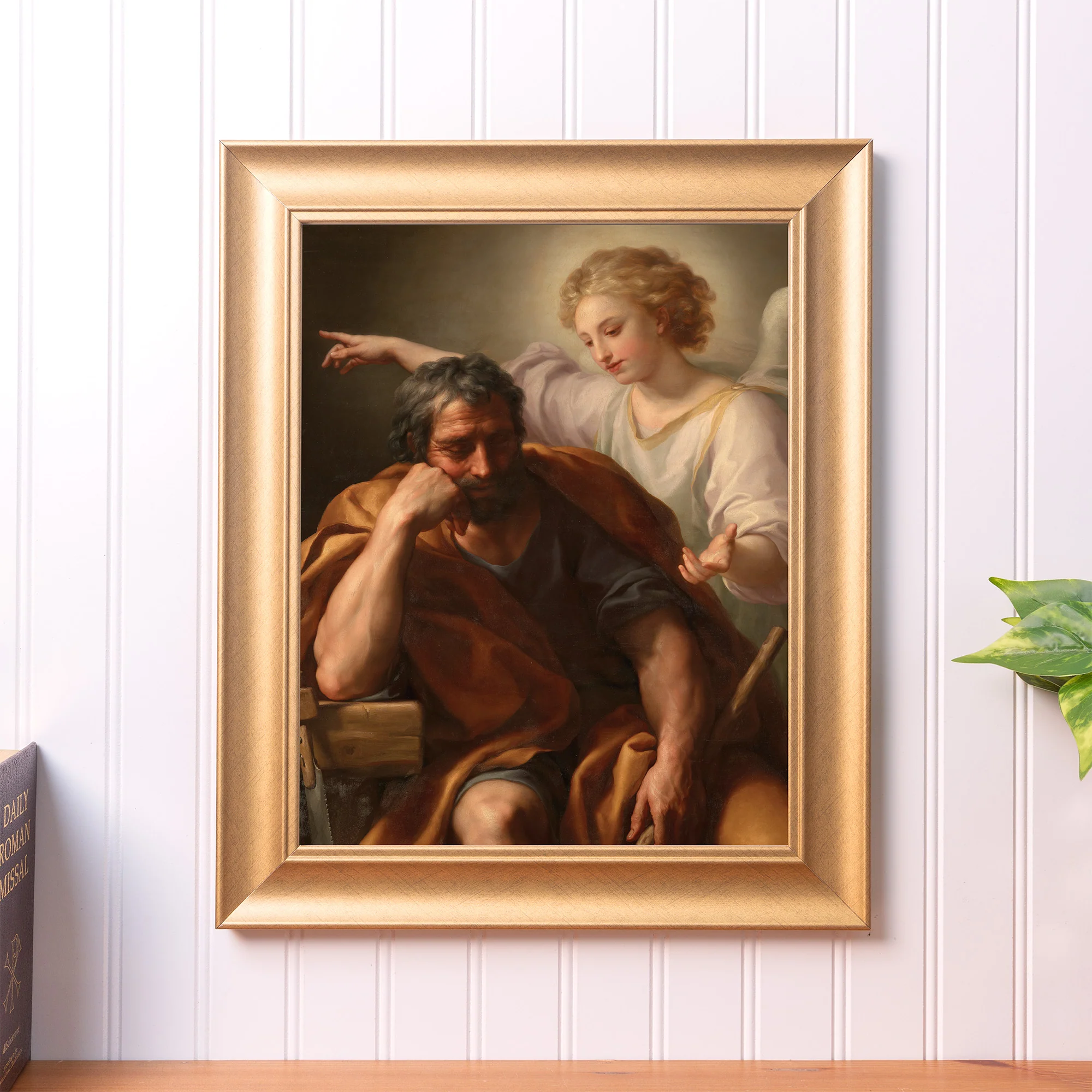 The Dream of St. Joseph Gold Framed Print - Multiple Sizes - Image 4
