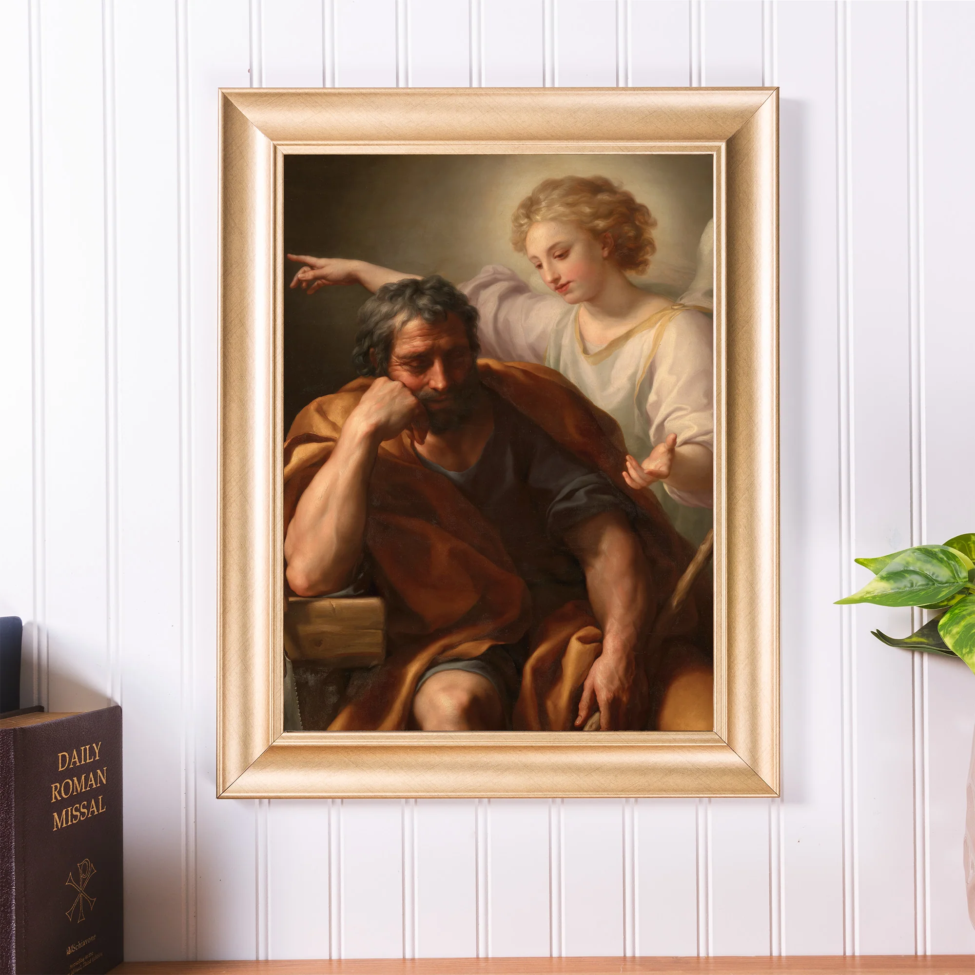 The Dream of St. Joseph Gold Framed Print - Multiple Sizes - Image 6