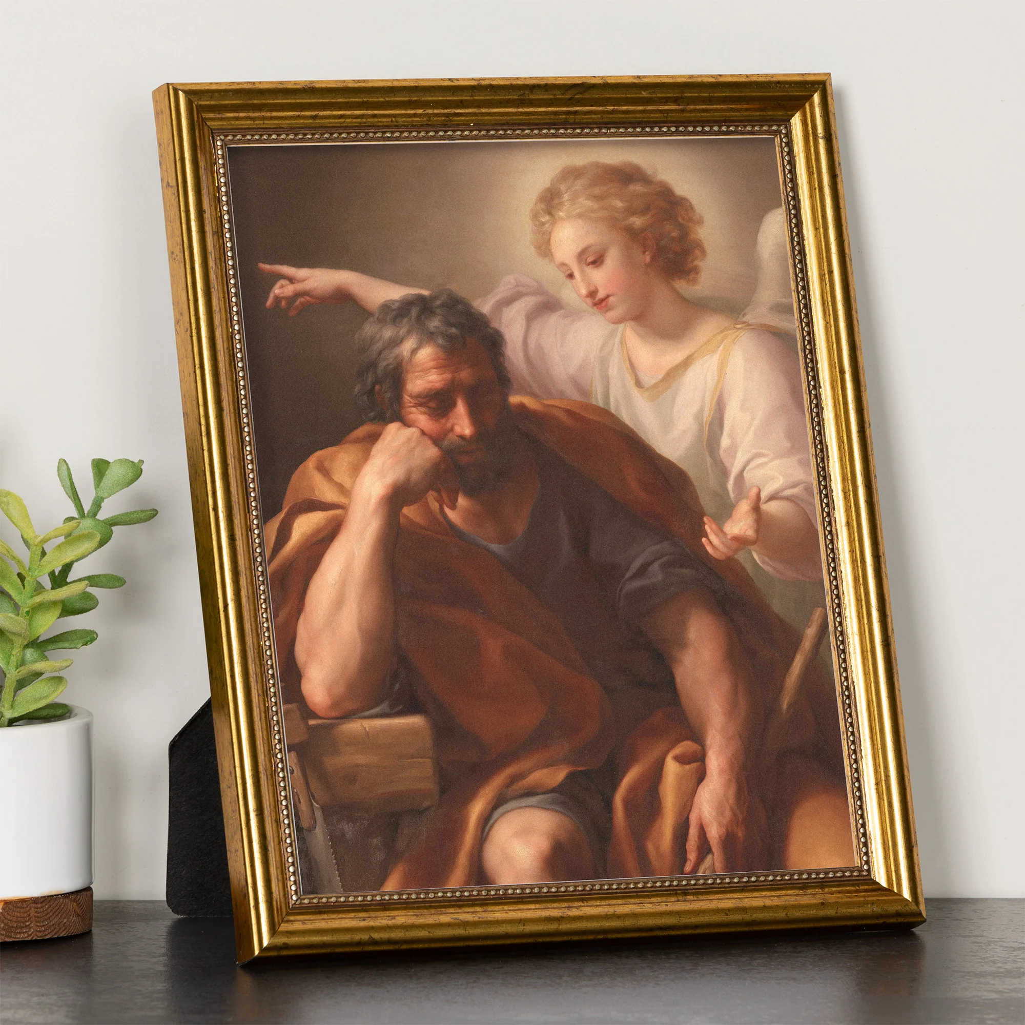 The Dream of St. Joseph Gold Framed Print - Multiple Sizes - Image 8