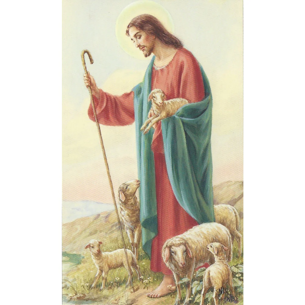 Laminated The Good Shepherd Personalized Prayer Card, Priced per Card