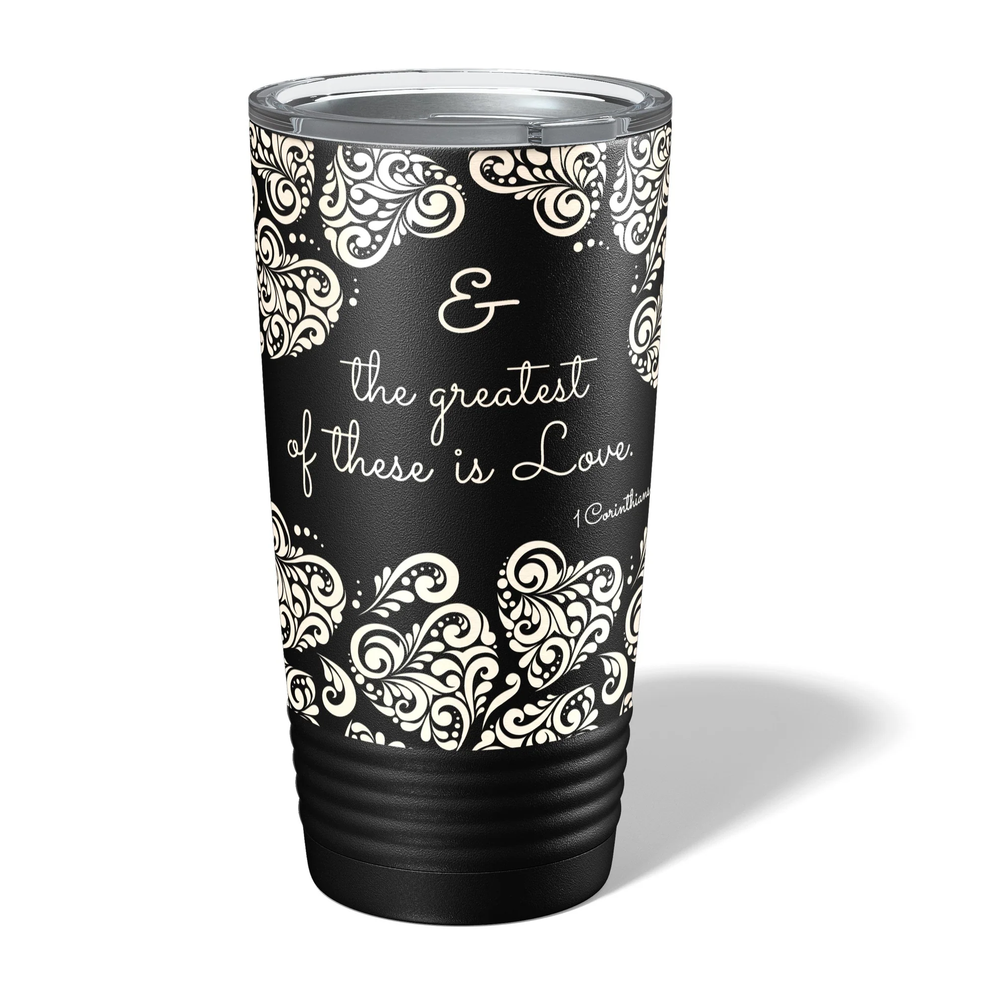 The Greatest of These Is Love Insulated Black 20oz Tumbler - Image 2