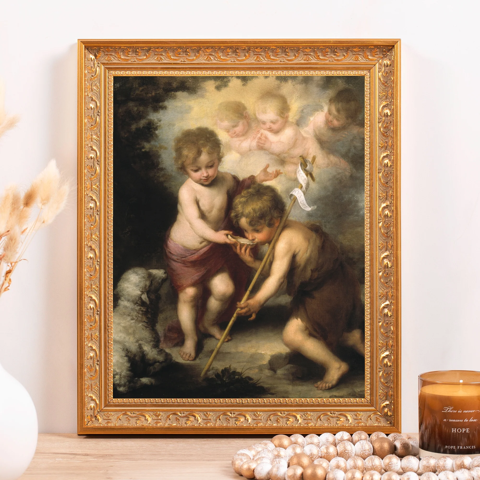 The Holy Children with a Shell Framed Canvas - Sacred Classics Collection - Image 3