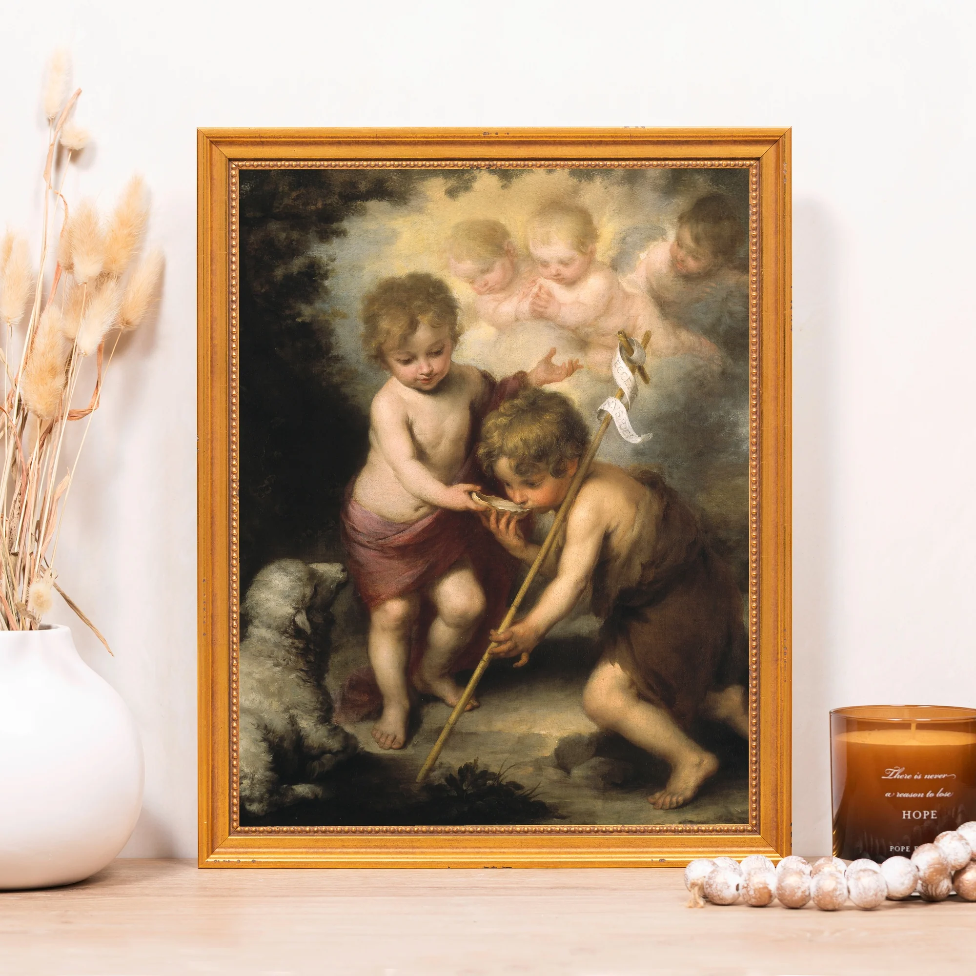The Holy Children with a Shell Framed Canvas - Sacred Classics Collection - Image 6