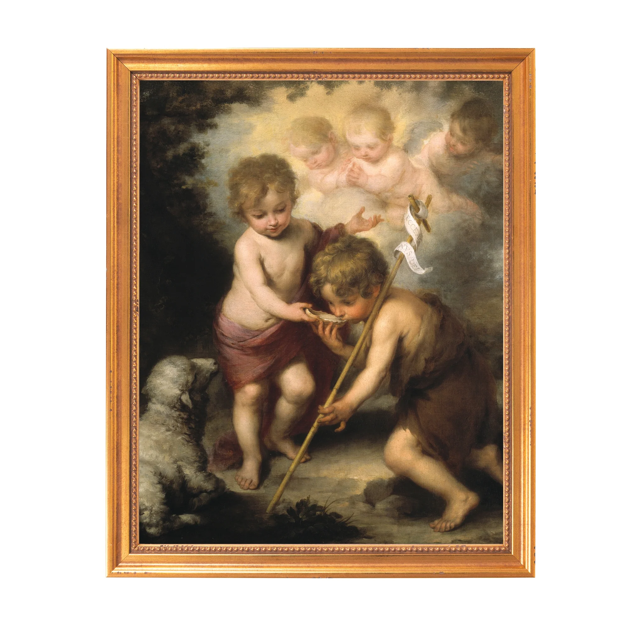 The Holy Children with a Shell Framed Canvas - Sacred Classics Collection - Image 8