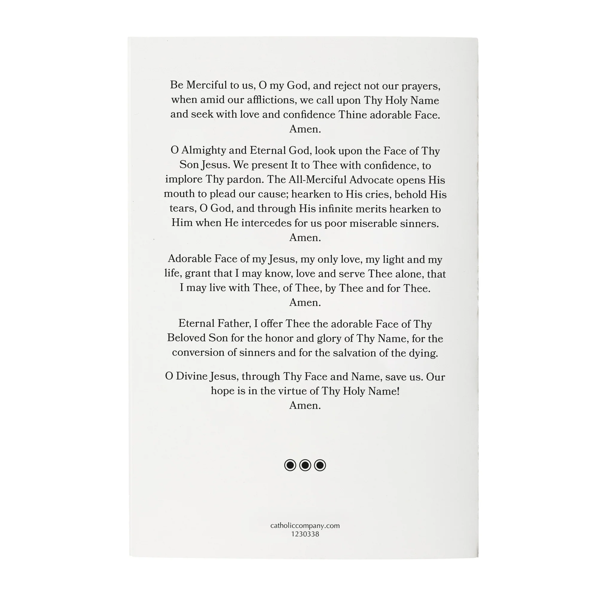 The Holy Face of Jesus Prayer Card - Pack of 50 - Image 3