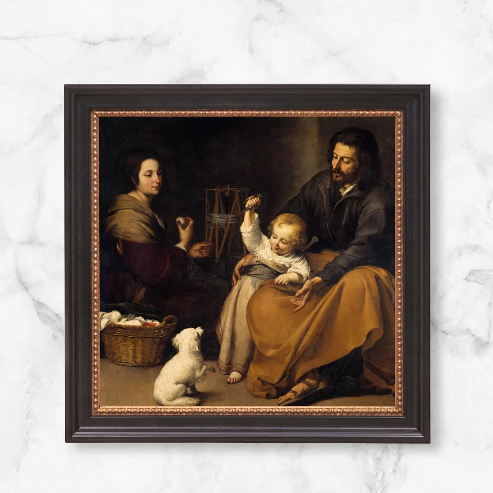 The Holy Family with a Little Bird Framed Canvas - Sacred Mini Collection - Image 10