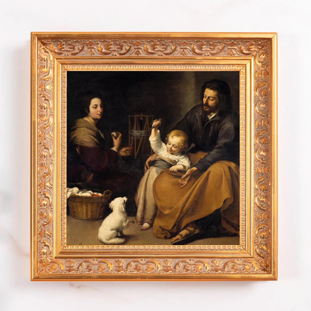 The Holy Family with a Little Bird Framed Canvas - Sacred Mini Collection - Image 2