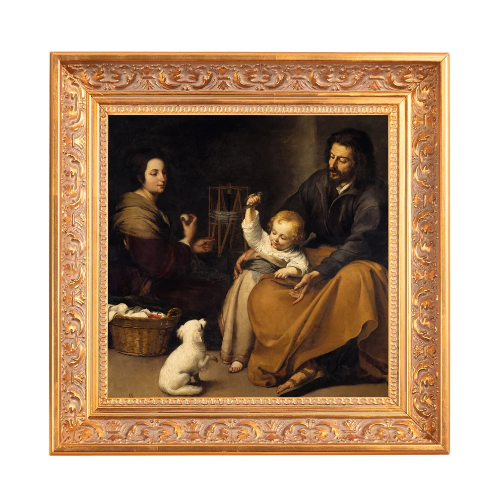 The Holy Family with a Little Bird Framed Canvas - Sacred Mini Collection - Image 3