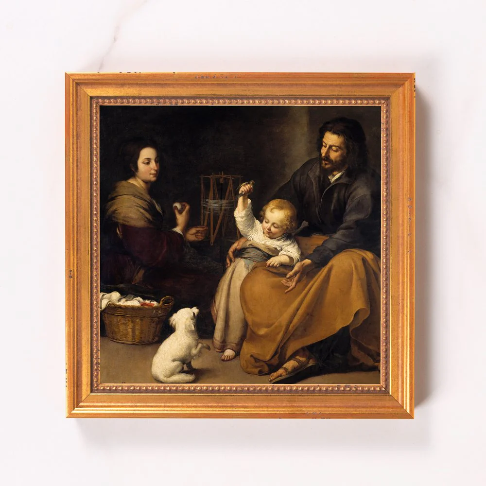 The Holy Family with a Little Bird Framed Canvas - Sacred Mini Collection - Image 6