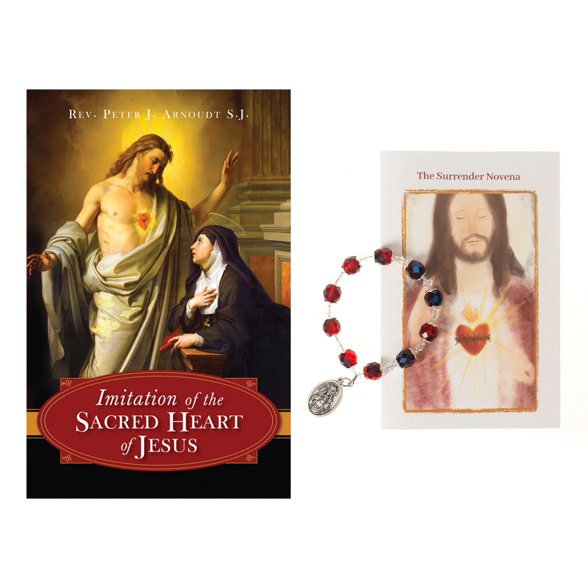 The Imitation of the Sacred Heart of Jesus & Czech Crystal Surrender Novena Chaplet (2 Gift Set) - Image 2