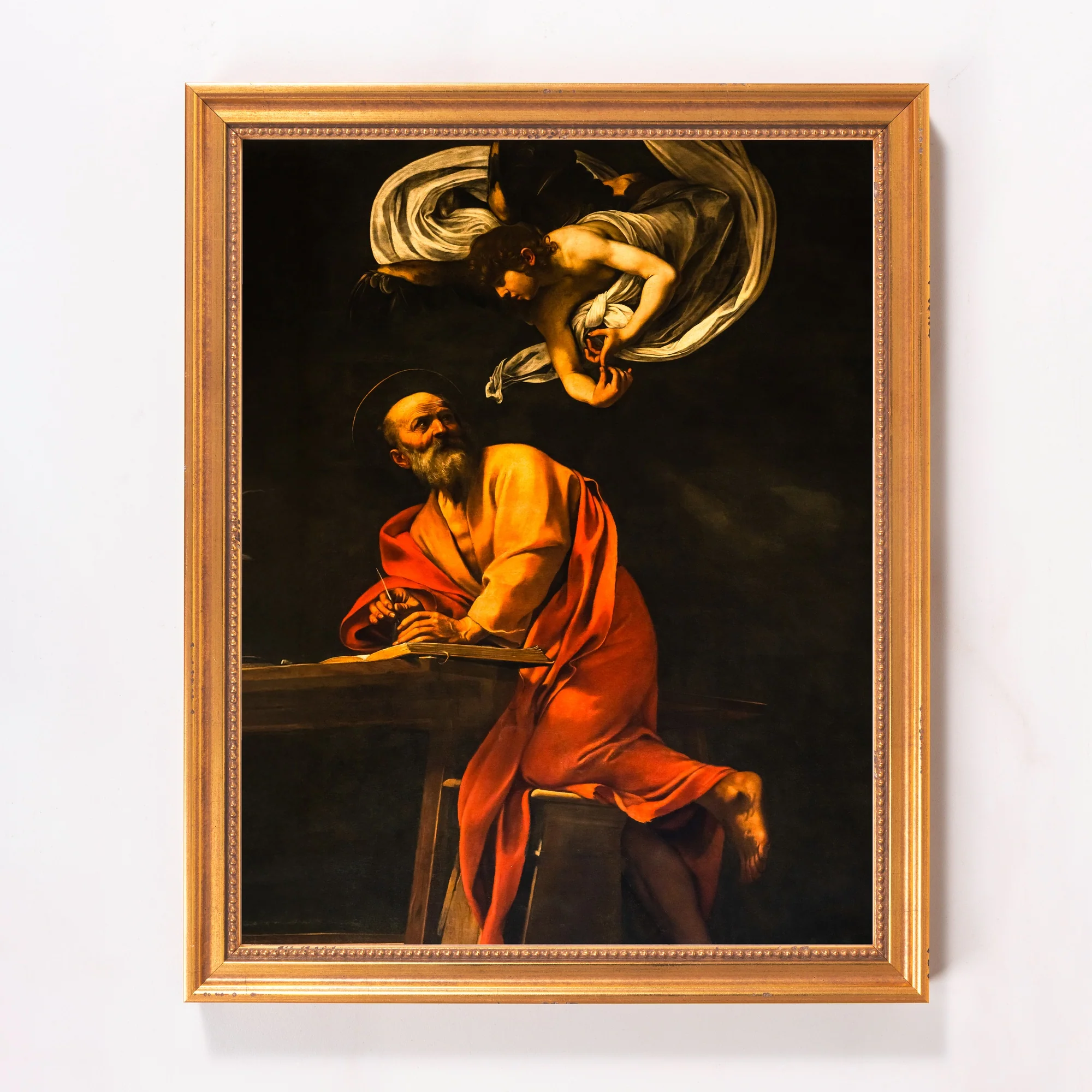 The Inspiration of St. Matthew Framed Canvas - Sacred Classics Collection - Image 2