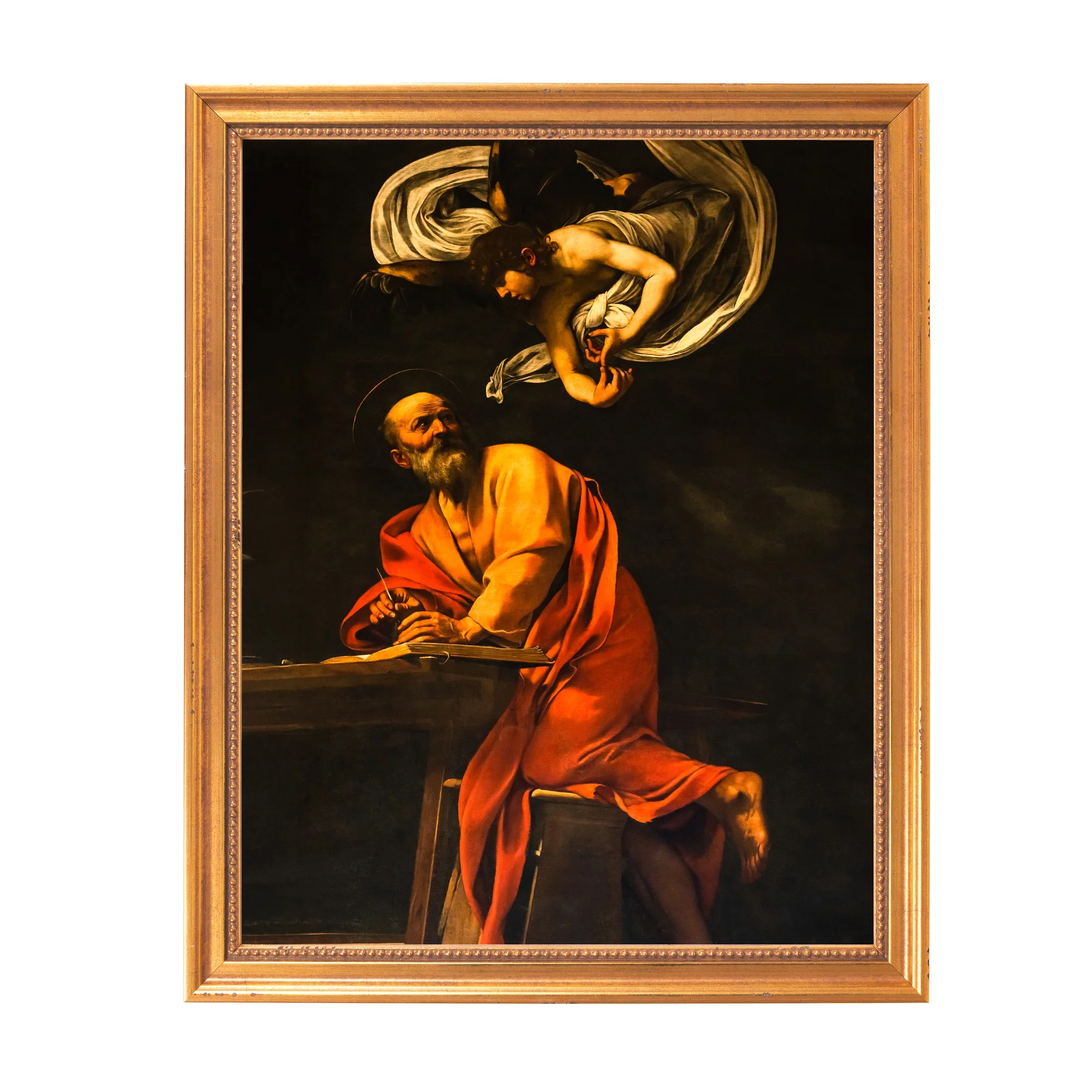 The Inspiration of St. Matthew Framed Canvas - Sacred Classics Collection - Image 3