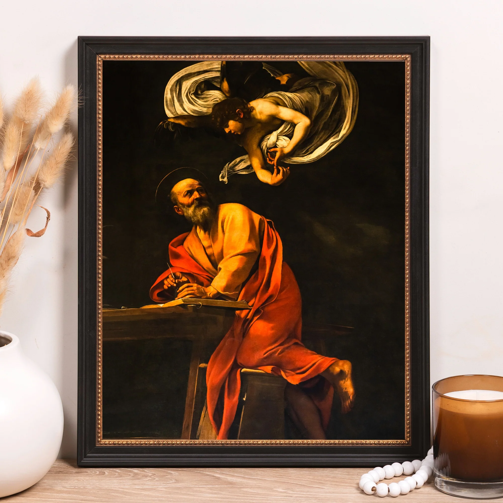 The Inspiration of St. Matthew Framed Canvas - Sacred Classics Collection - Image 5