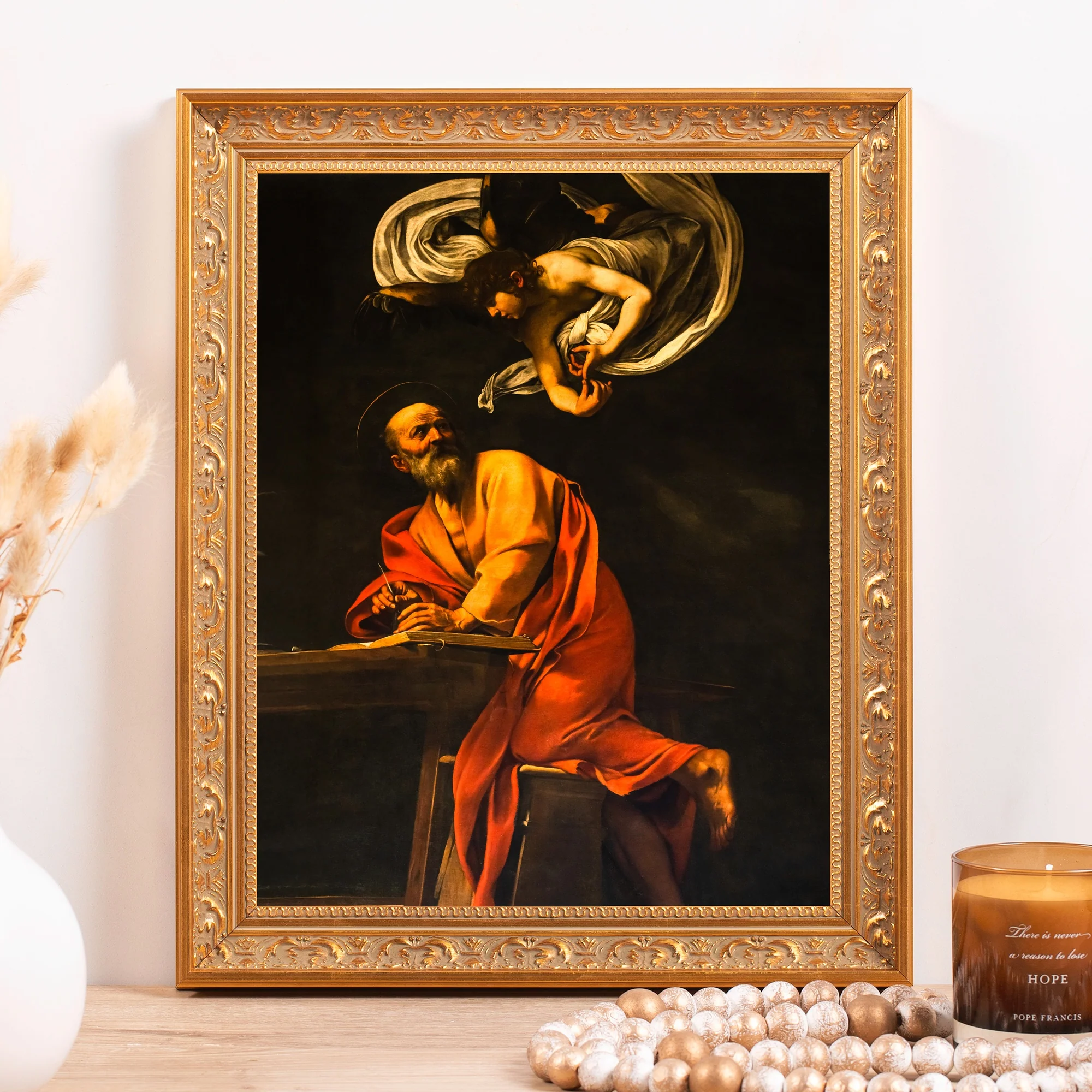 The Inspiration of St. Matthew Framed Canvas - Sacred Classics Collection - Image 7