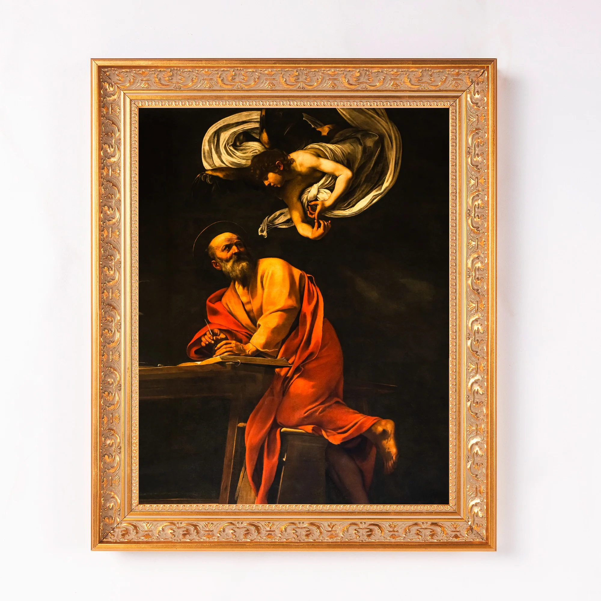 The Inspiration of St. Matthew Framed Canvas - Sacred Classics Collection - Image 8