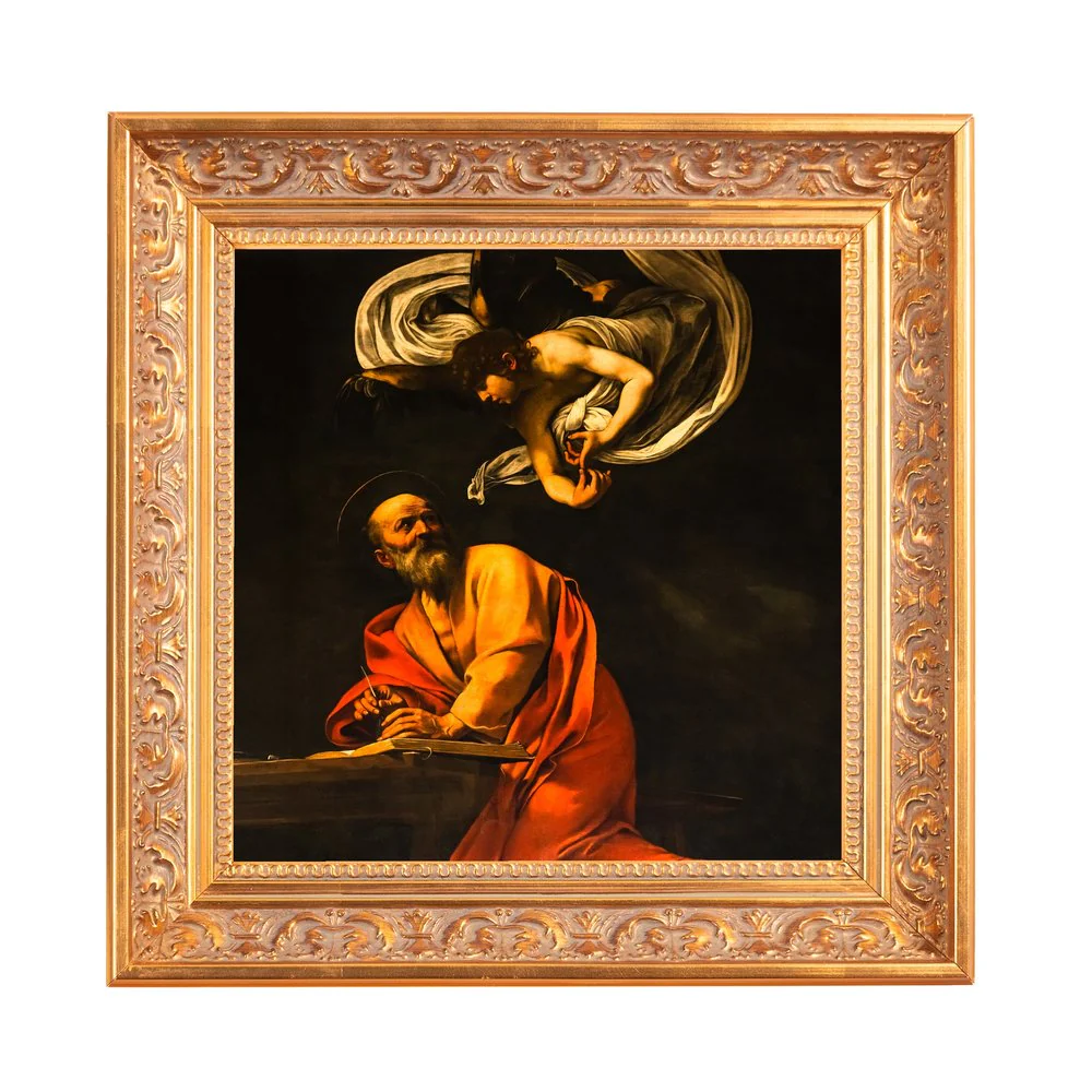 The Inspiration of St. Matthew Framed Canvas - Sacred Mini Collection - Image 3