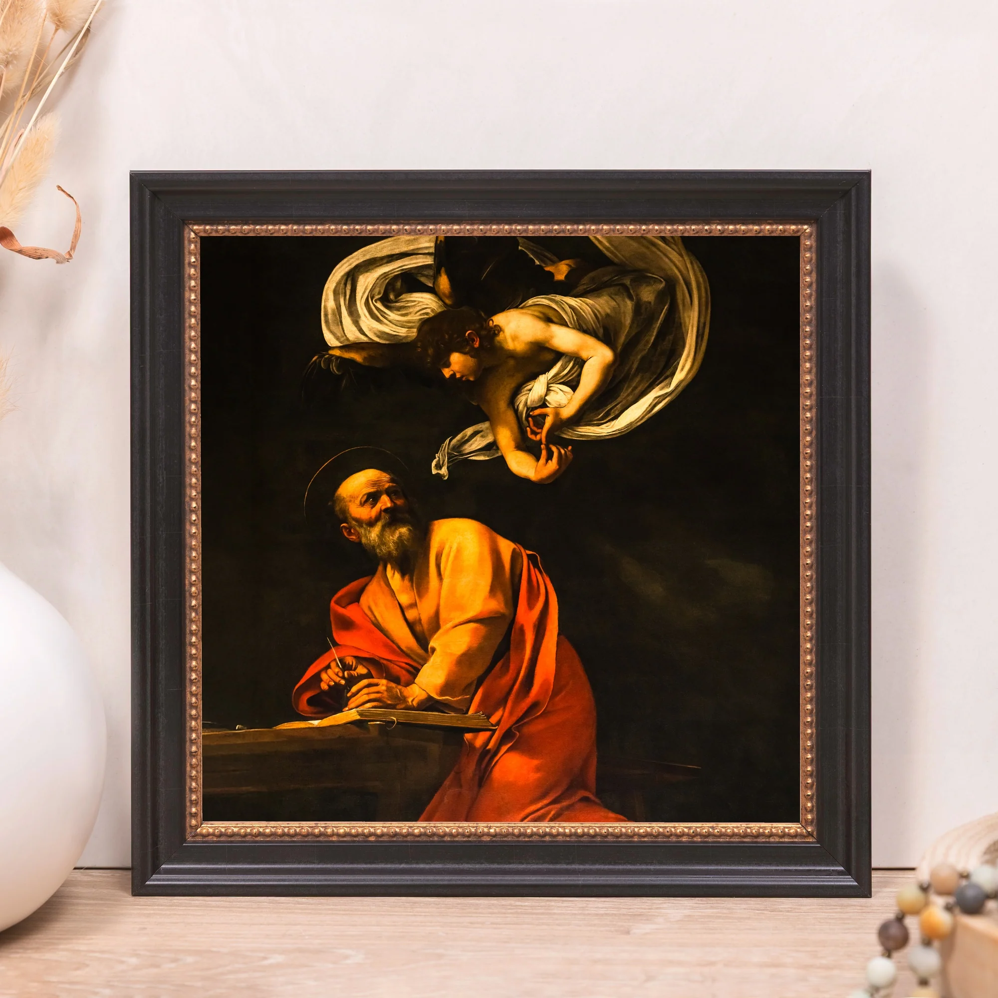 The Inspiration of St. Matthew Framed Canvas - Sacred Mini Collection - Image 5