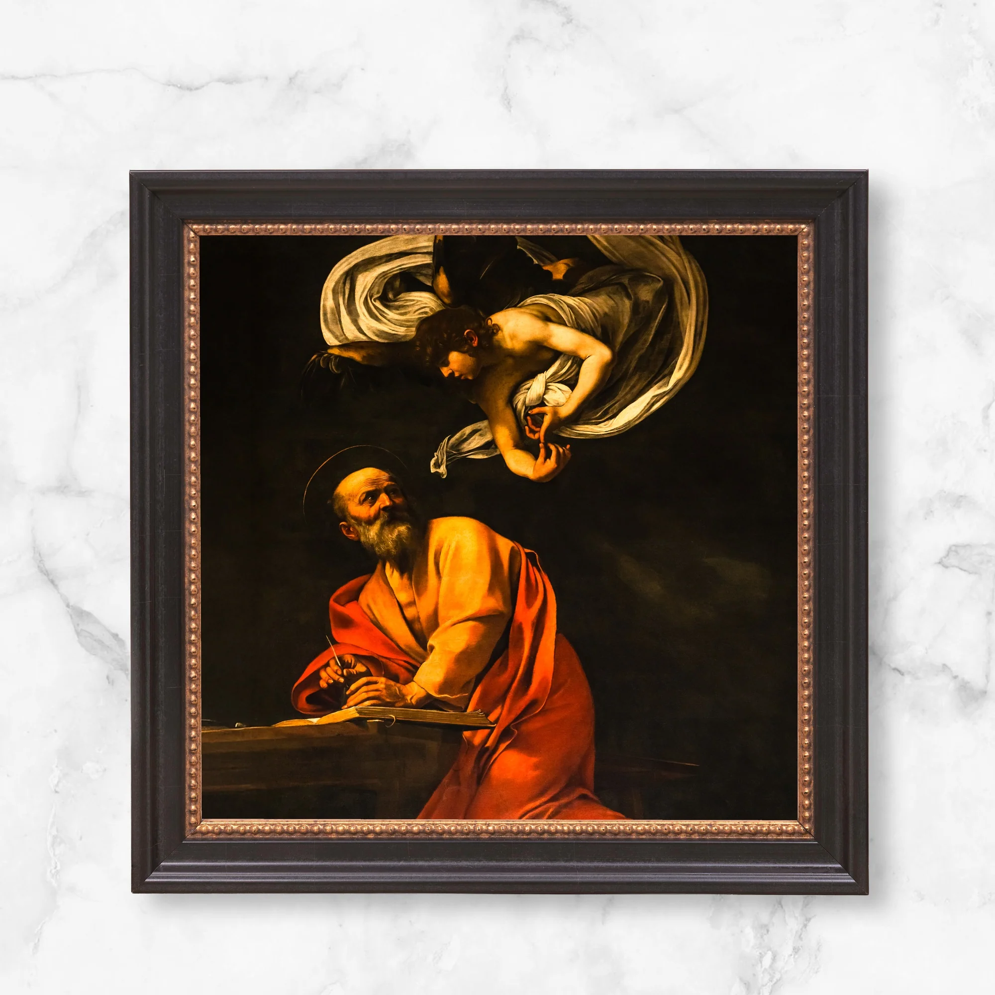 The Inspiration of St. Matthew Framed Canvas - Sacred Mini Collection - Image 6