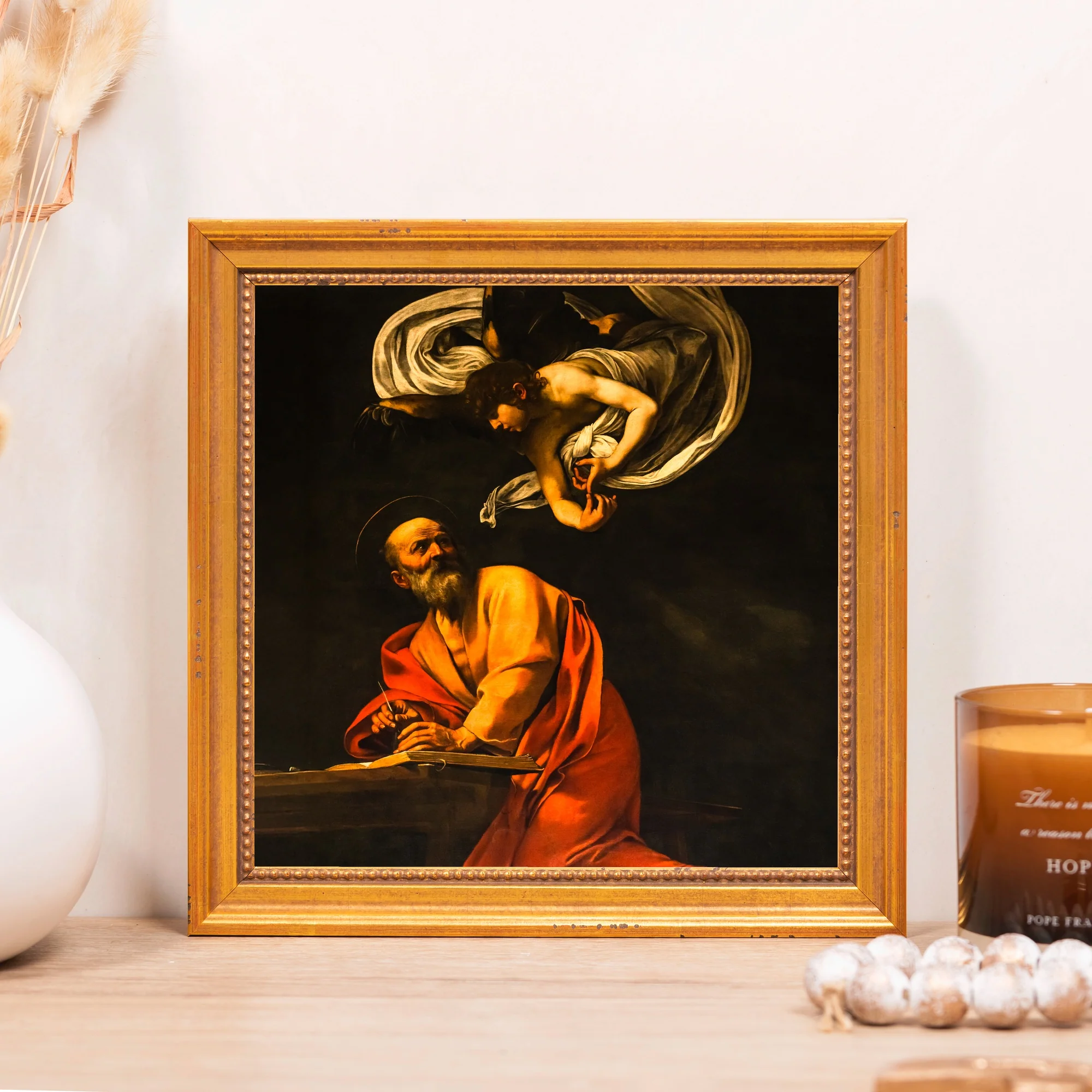 The Inspiration of St. Matthew Framed Canvas - Sacred Mini Collection - Image 8
