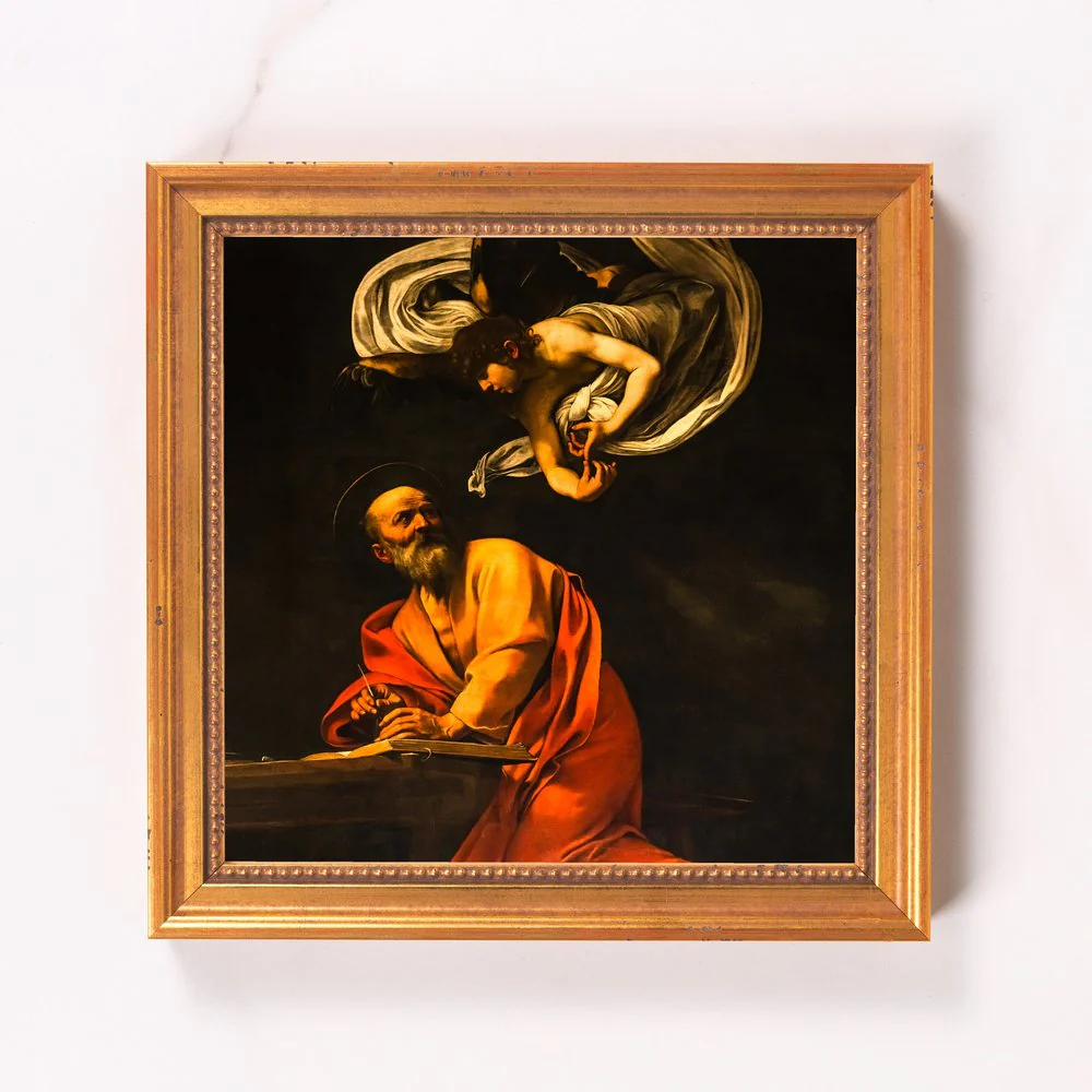 The Inspiration of St. Matthew Framed Canvas - Sacred Mini Collection - Image 9