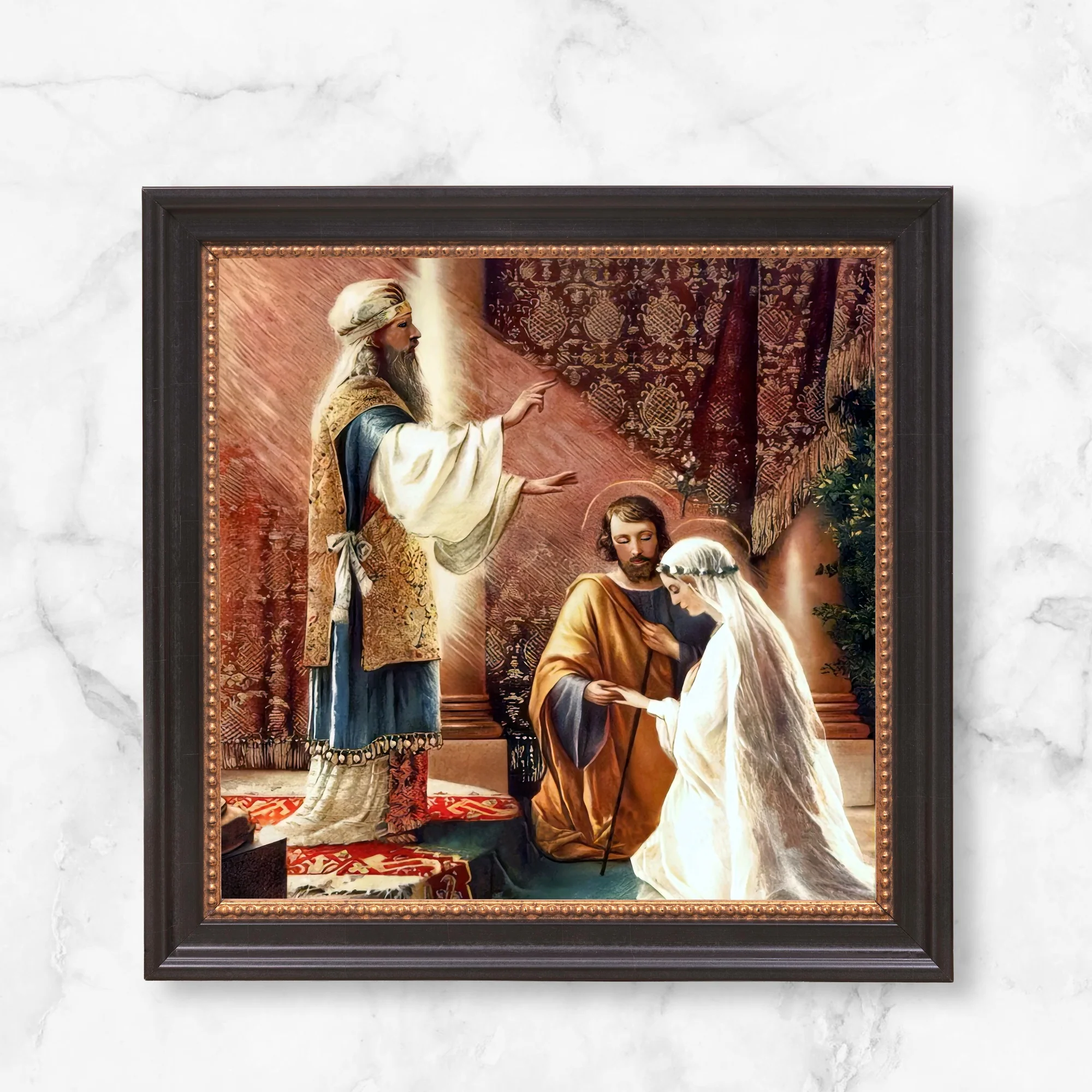 The Marriage of Mary & Joseph Framed Canvas - Sacred Mini Collection - Image 11