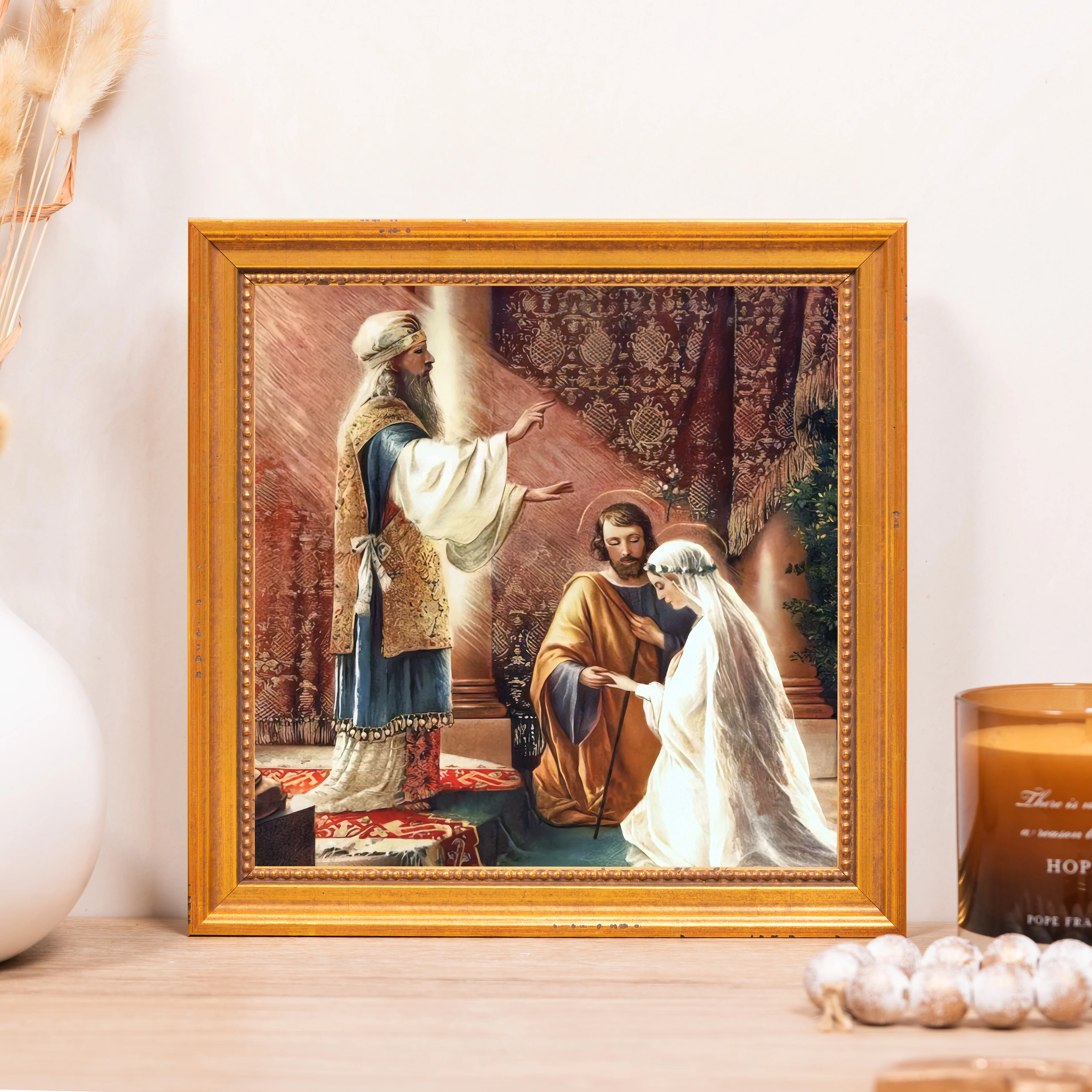 The Marriage of Mary & Joseph Framed Canvas - Sacred Mini Collection - Image 4