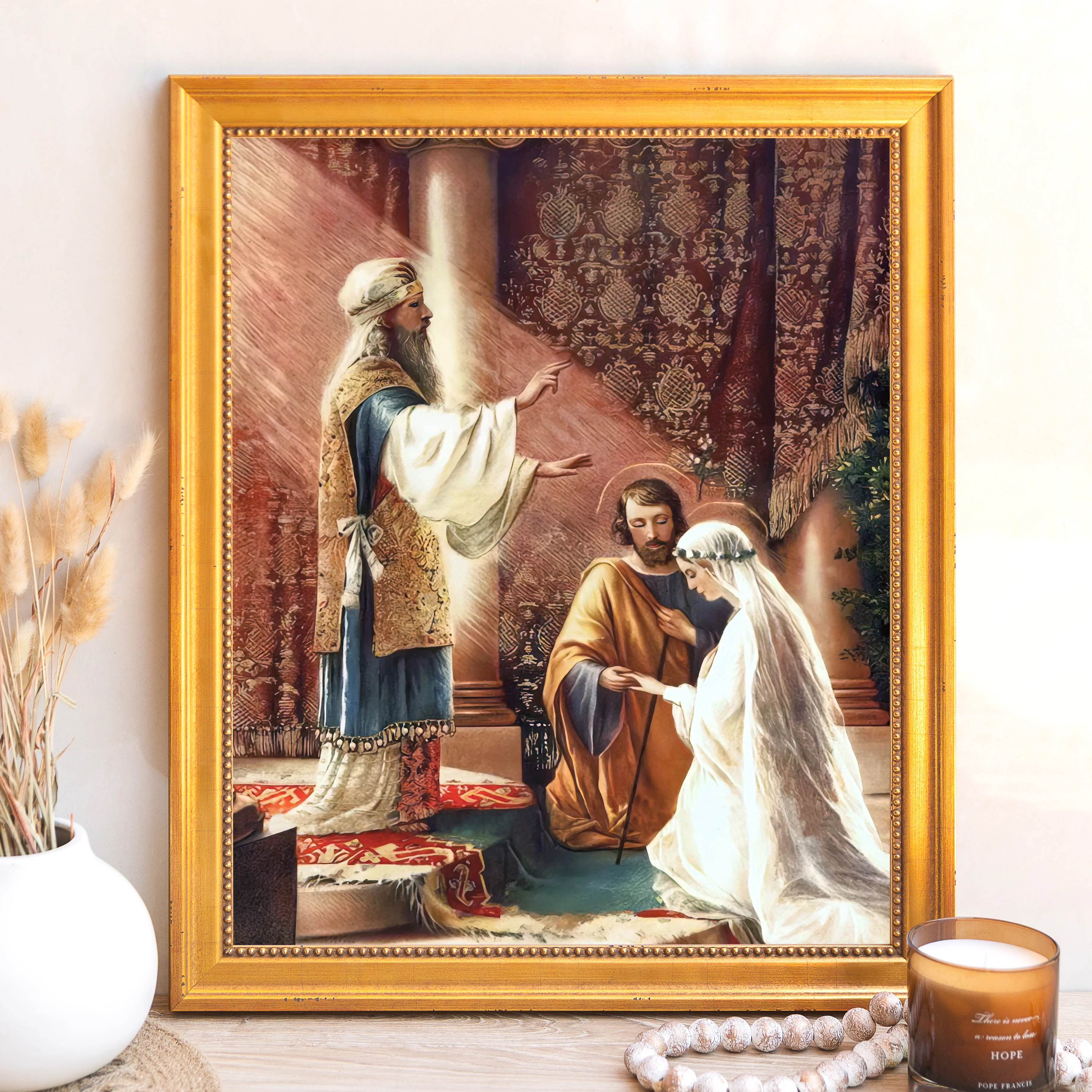 The Marriage of Mary & Joseph Framed Canvas - Sacred Signature Collection - Image 7