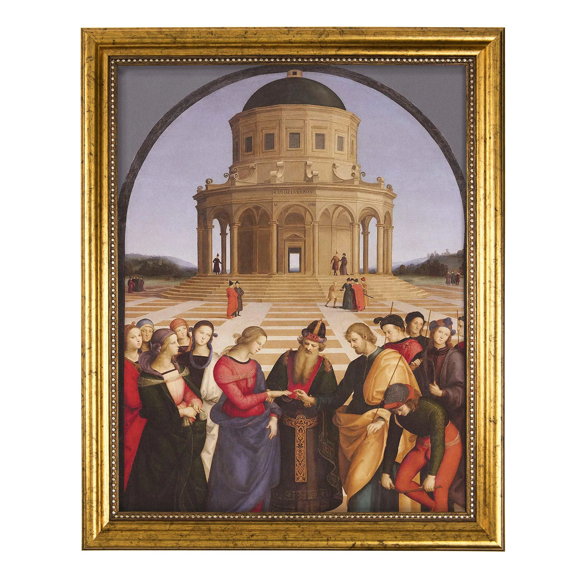 The Marriage of the Virgin Antique Gold Framed Print - 8" x 10" - Image 2