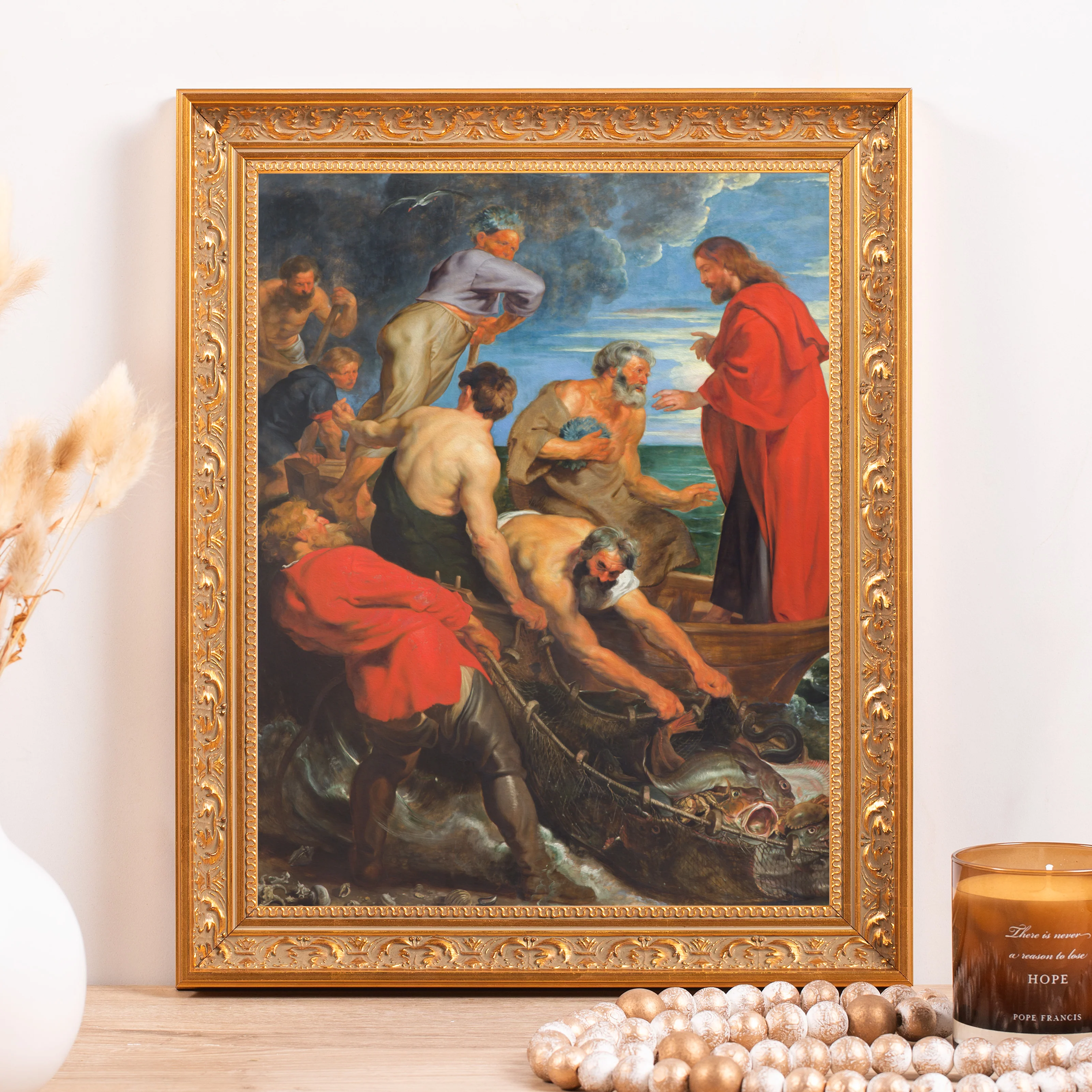 The Miraculous Draught of Fishes Framed Canvas - Sacred Classics Collection