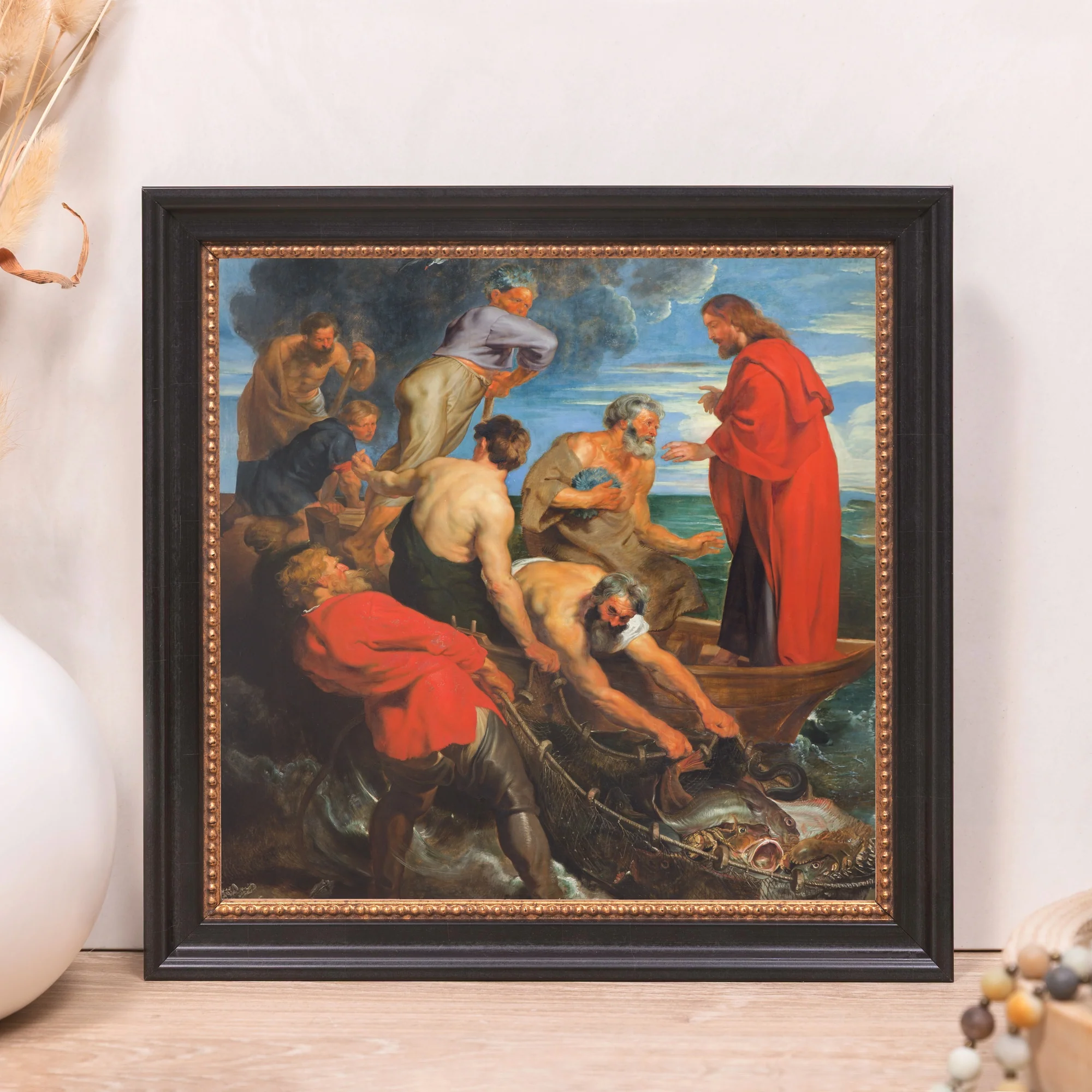The Miraculous Draught of Fishes Framed Canvas - Sacred Mini Collection - Image 11