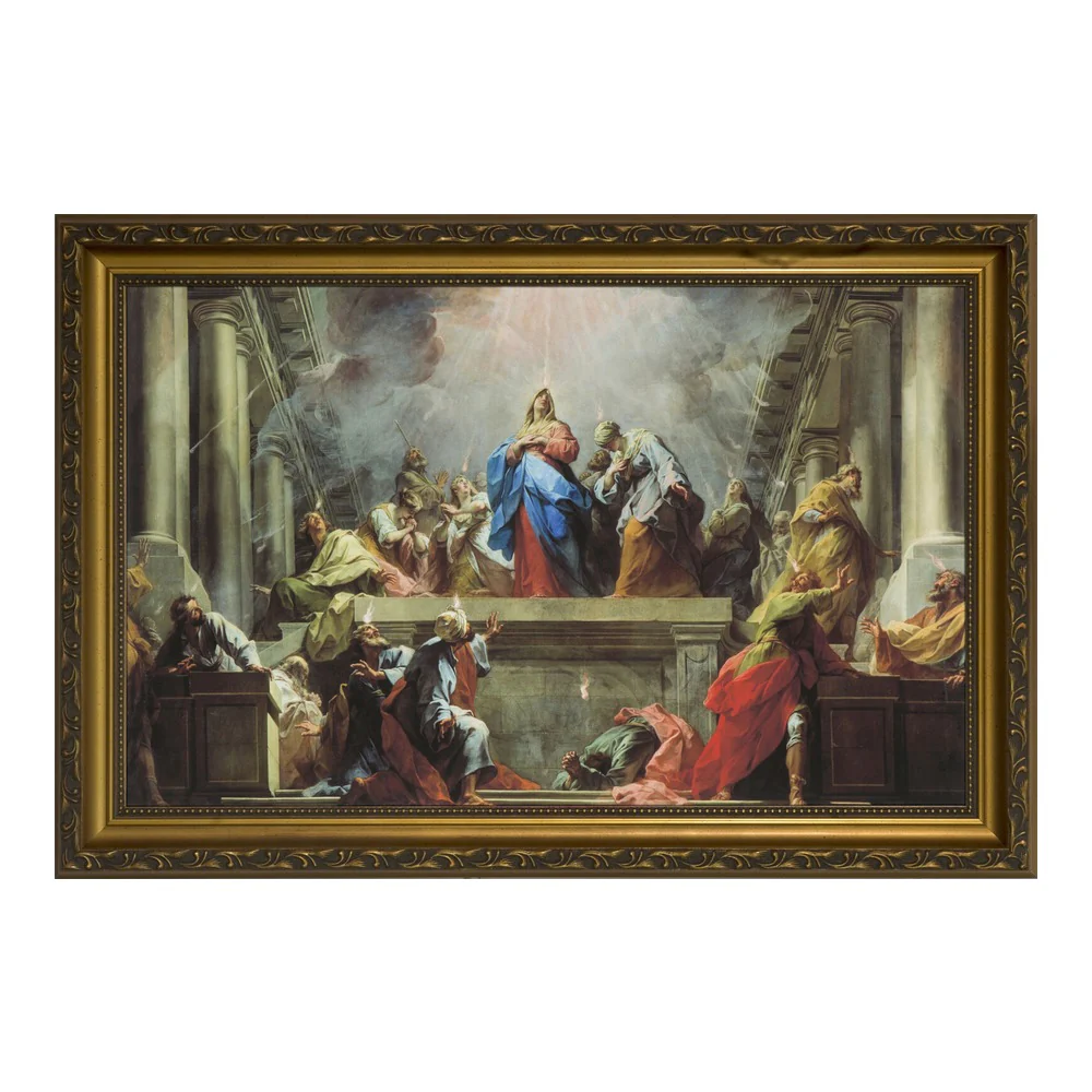 The Pentecost by Restout in Ornate Gold Frame - Image 2